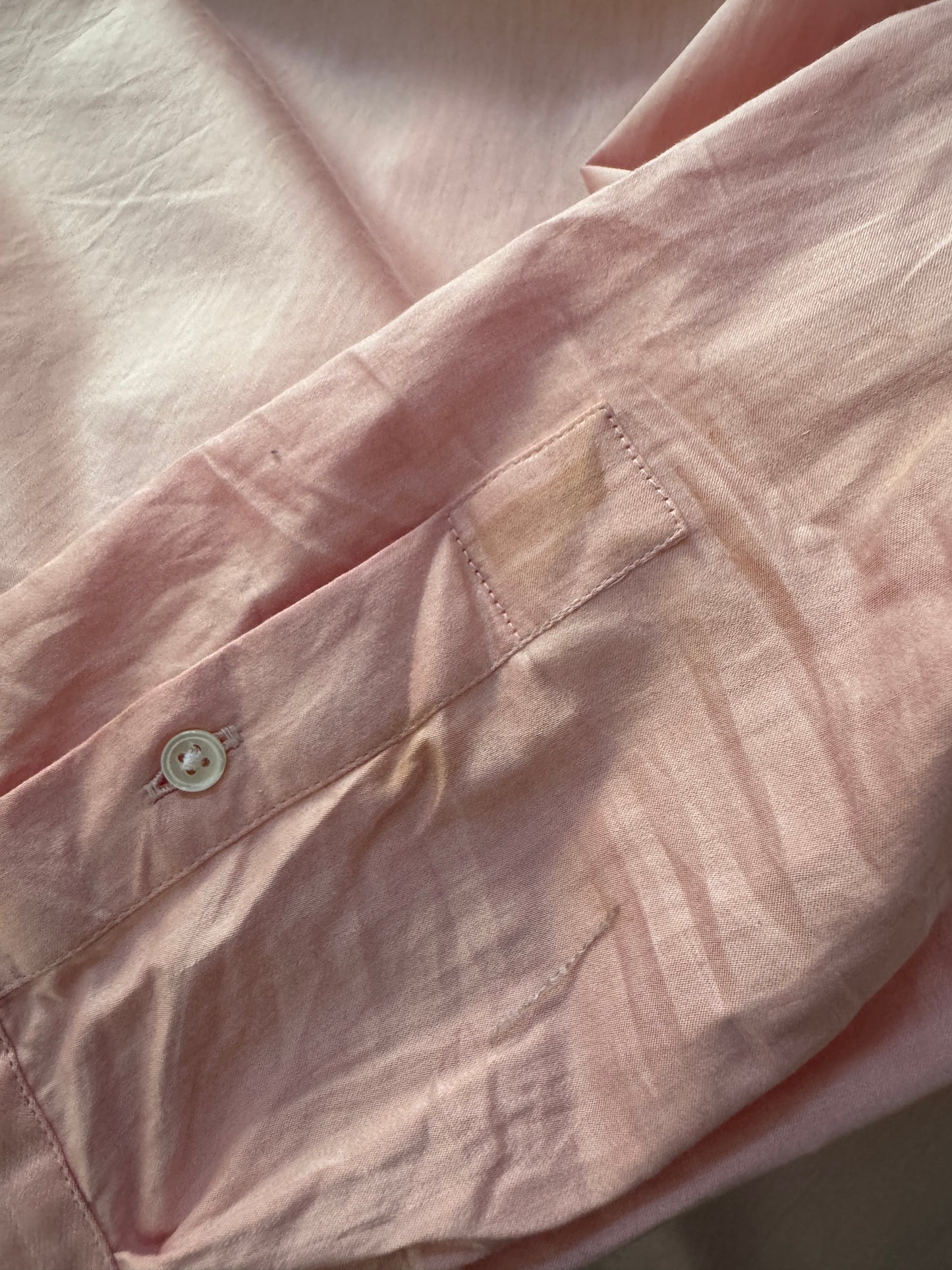 Camisa salmón con puños naranjas, Talla S, Hombre, Kenneth Cole