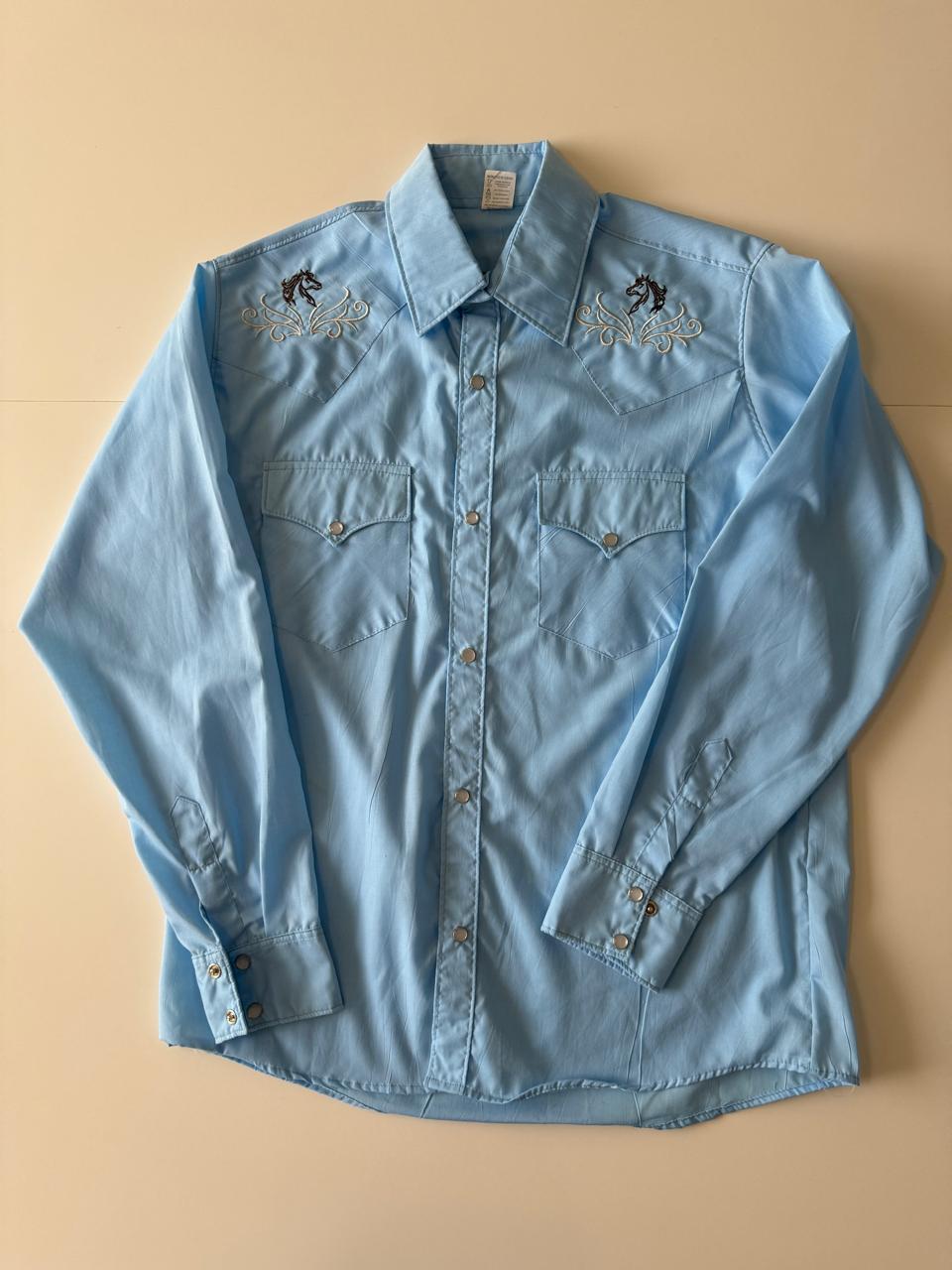 Camisa vaquera celeste, Talla 36, S, Hombre