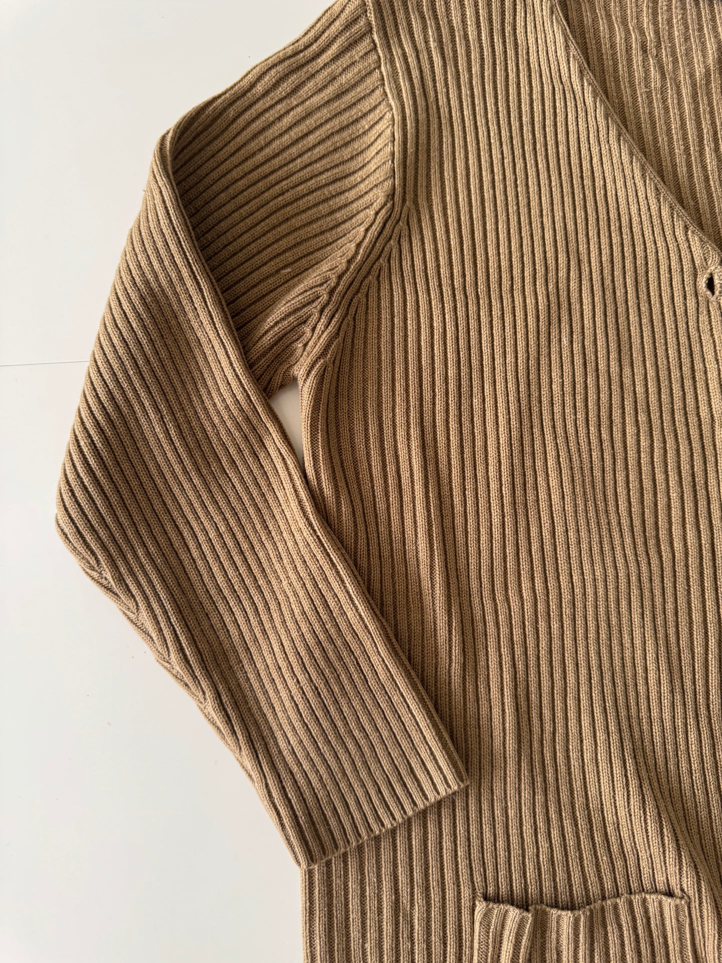 Cardigan de botones cafe, Talla L, Mujer, Forenza