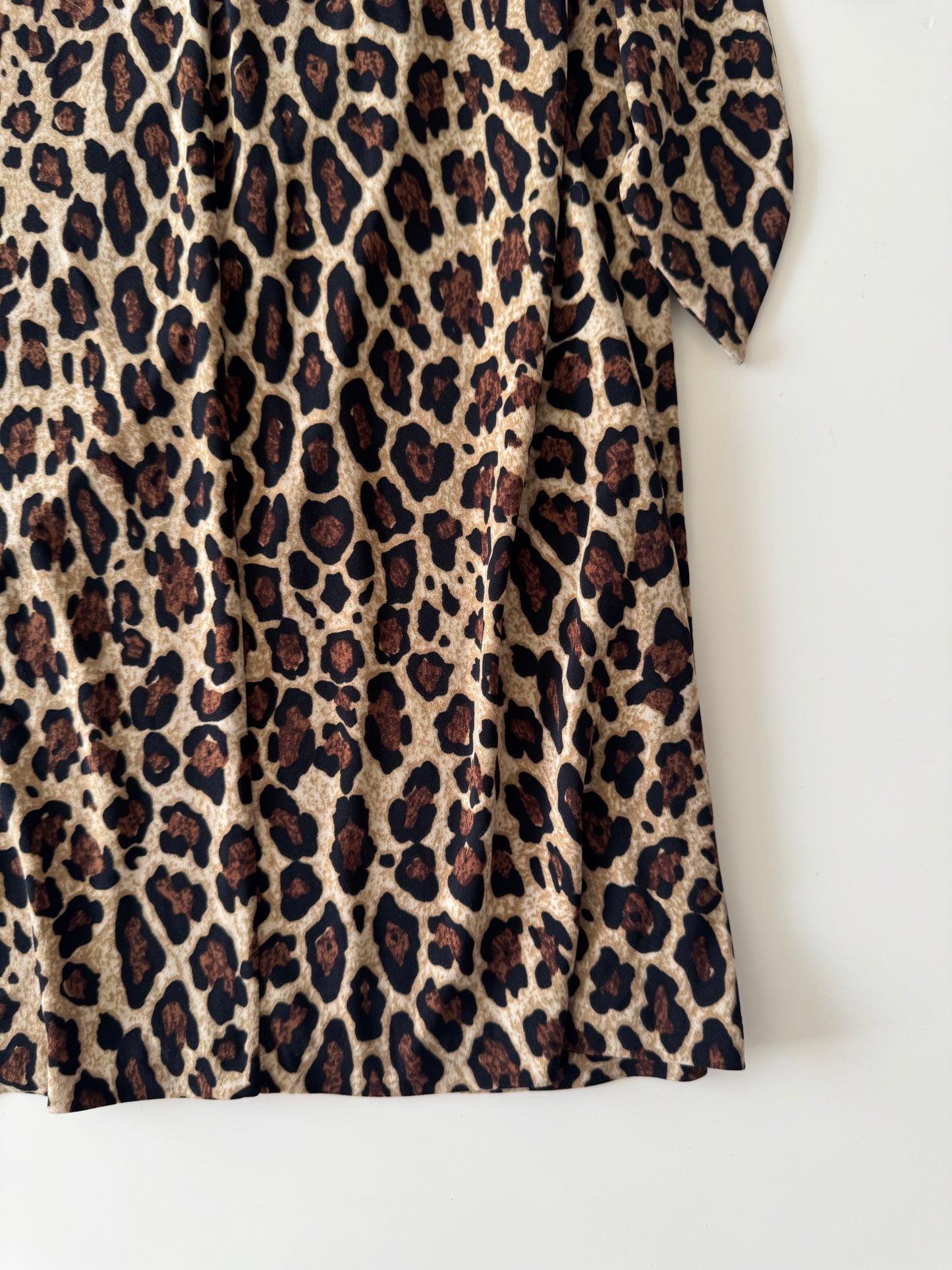 Vestido animal print cafe, Talla S/M Petite, Mujer, Peter Nygard