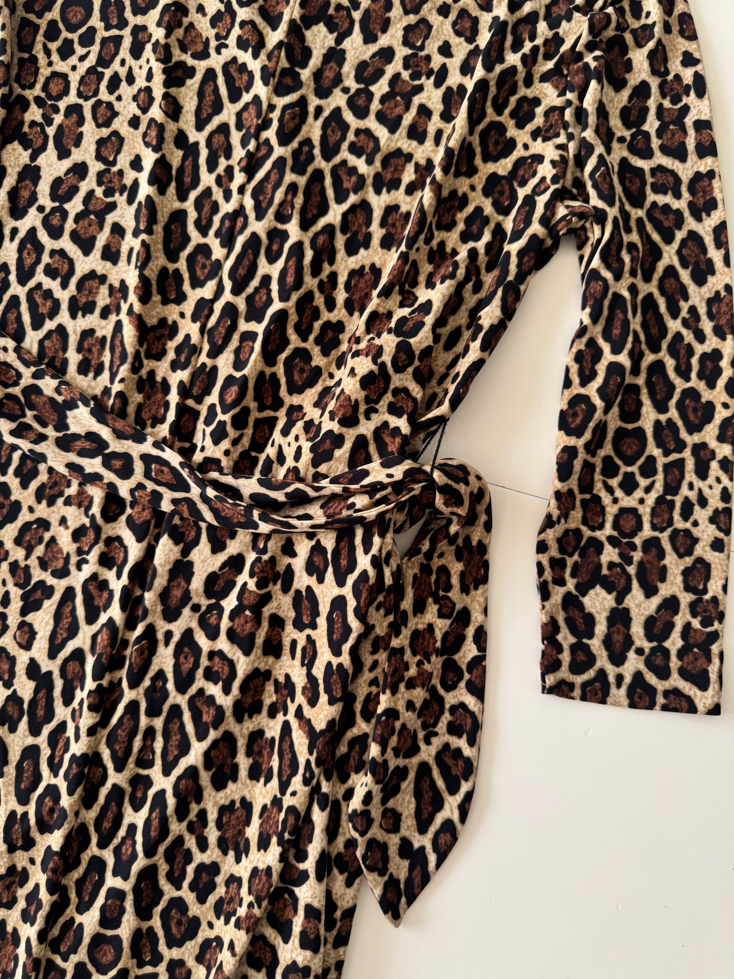 Vestido animal print cafe, Talla S/M Petite, Mujer, Peter Nygard