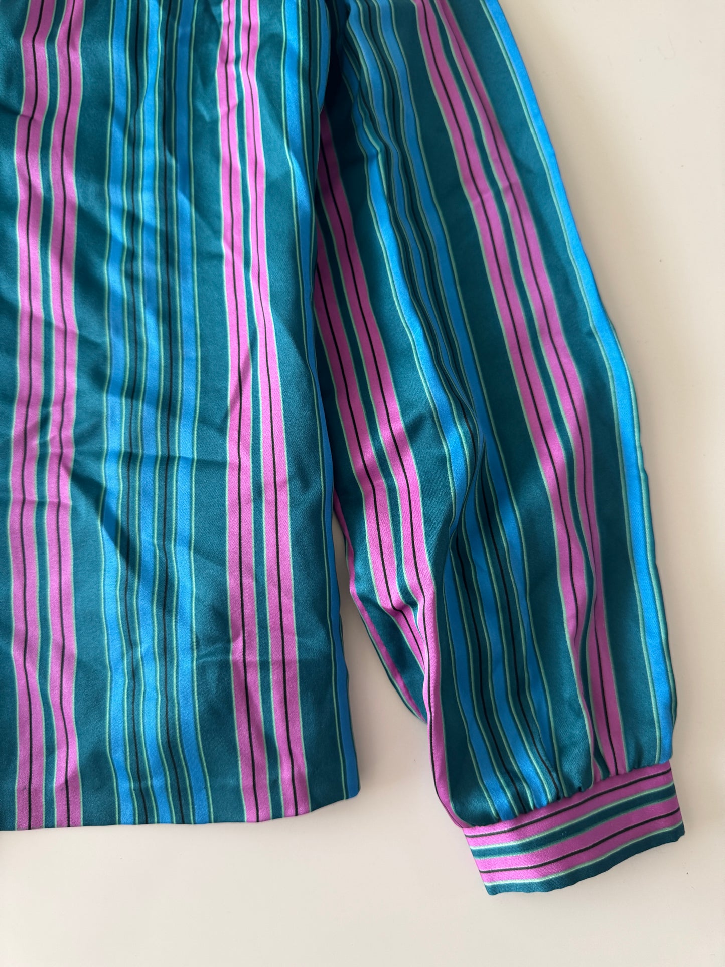 Camisa de rayas turquesa, Talla S, Mujer, Shirts for Her