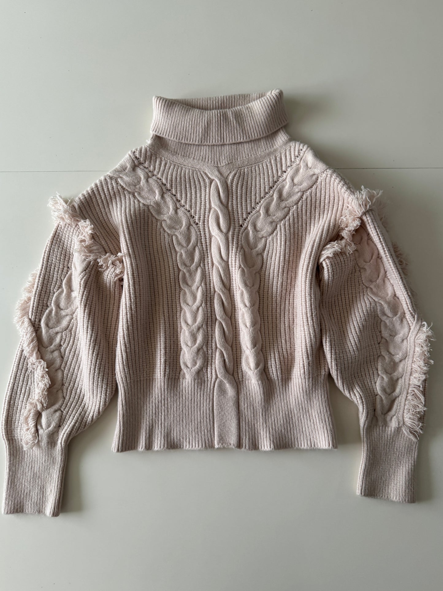 Sweater beige acanalado, Talla L, Mujer, Catamaran