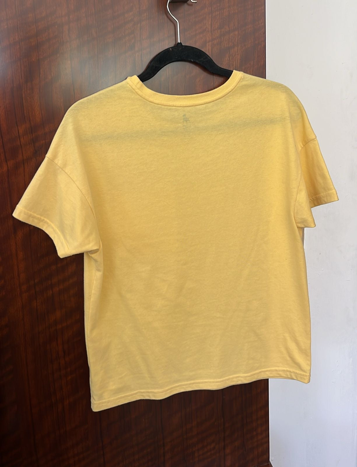Playera amarilla clara, Talla S, Mujer, Cuidado con el perro
