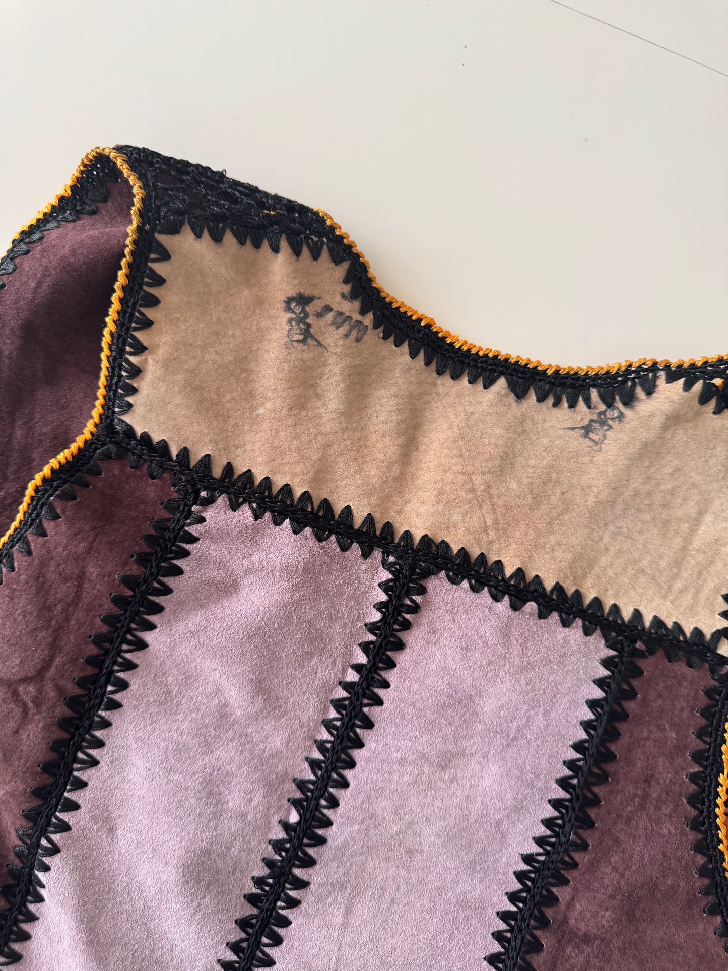 Chaleco de piel patchwork, Talla XS, Mujer, Fonky