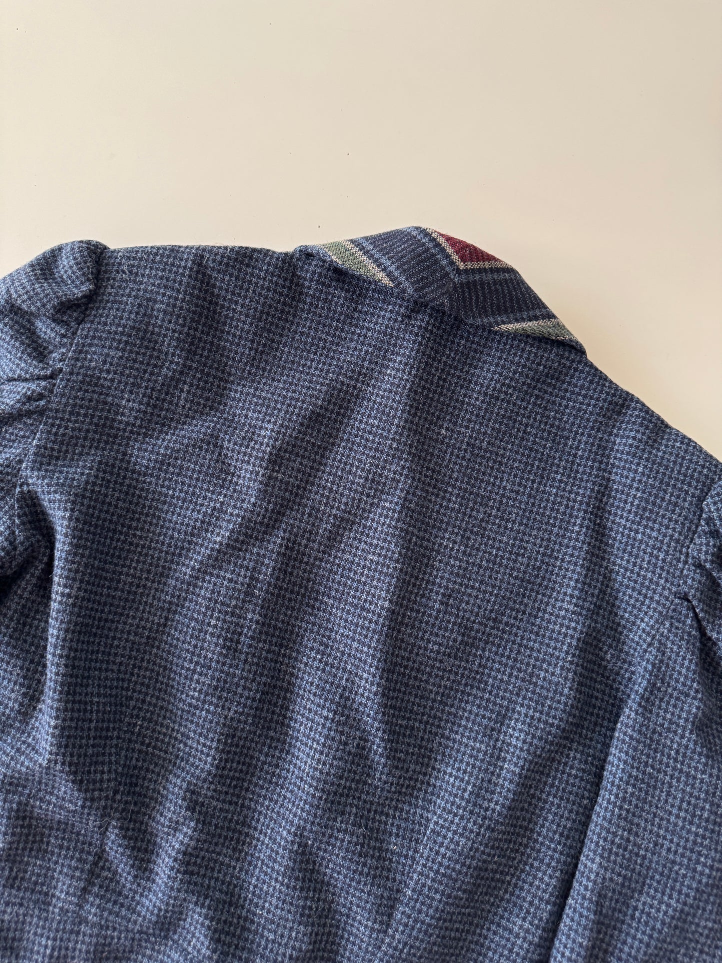 Blazer de lana azul, Talla Xs (9) vintage, Mujer