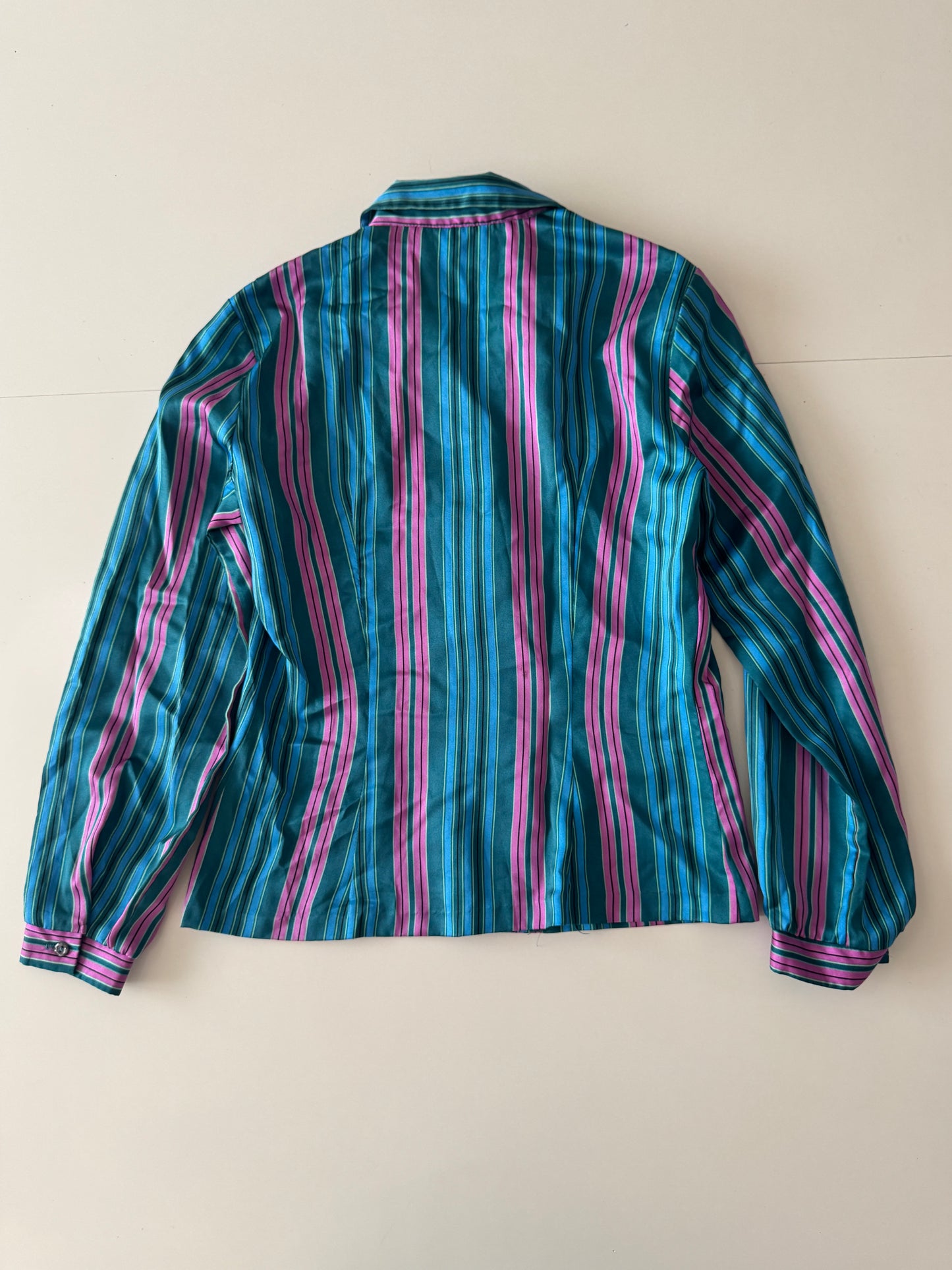 Camisa de rayas turquesa, Talla S, Mujer, Shirts for Her