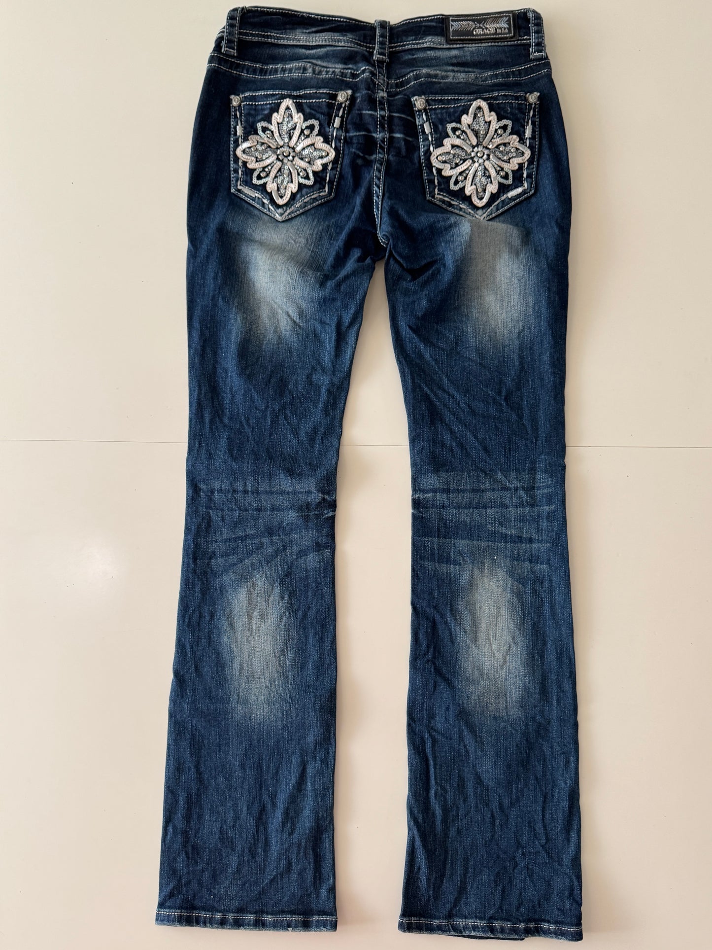 Jeans vaqueros deslavados, Talla 27, Mujer, Grace