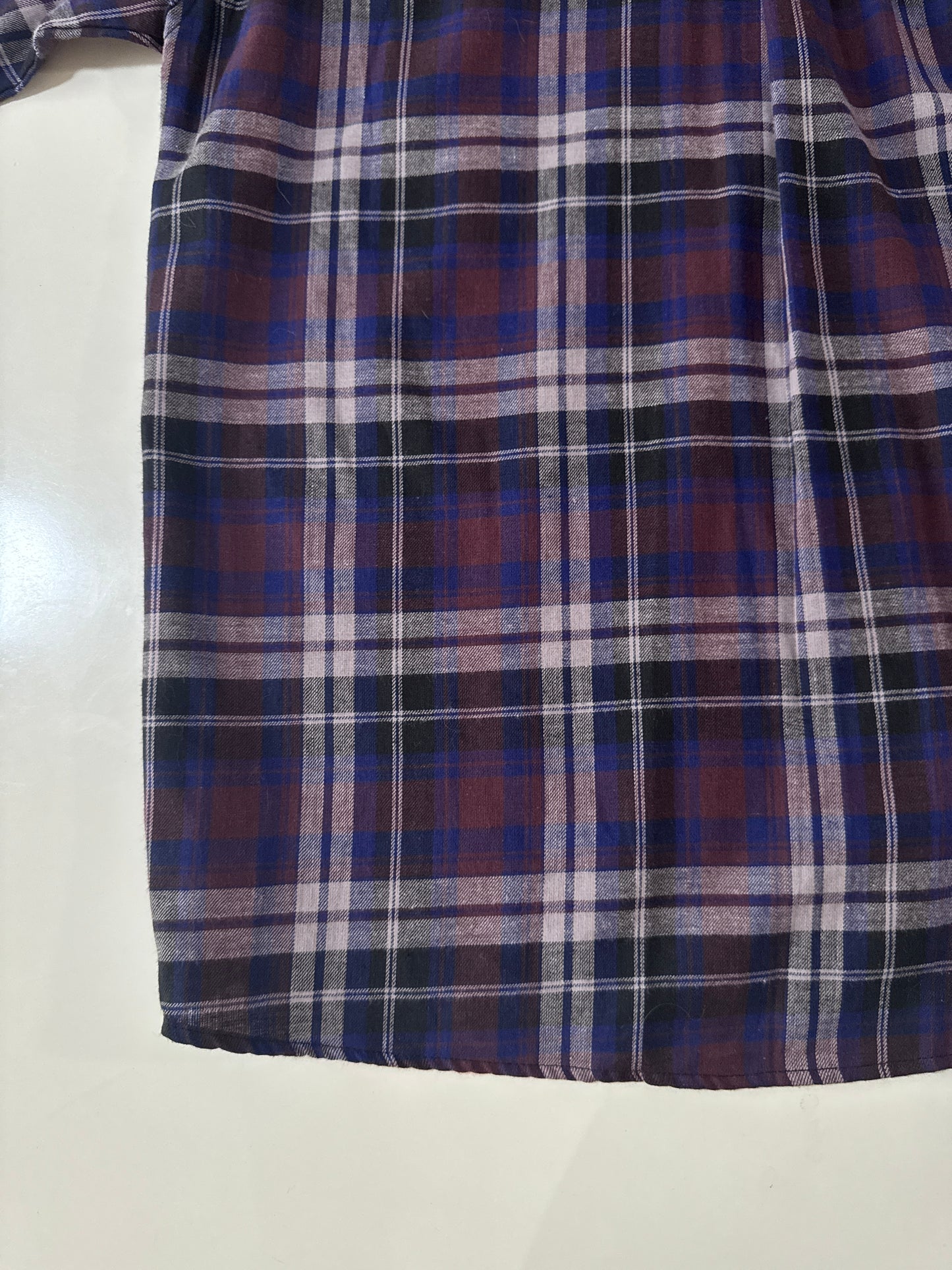 Camisa manga corta cuadros morados, Talla Xl, Hombre, Hugo Hill