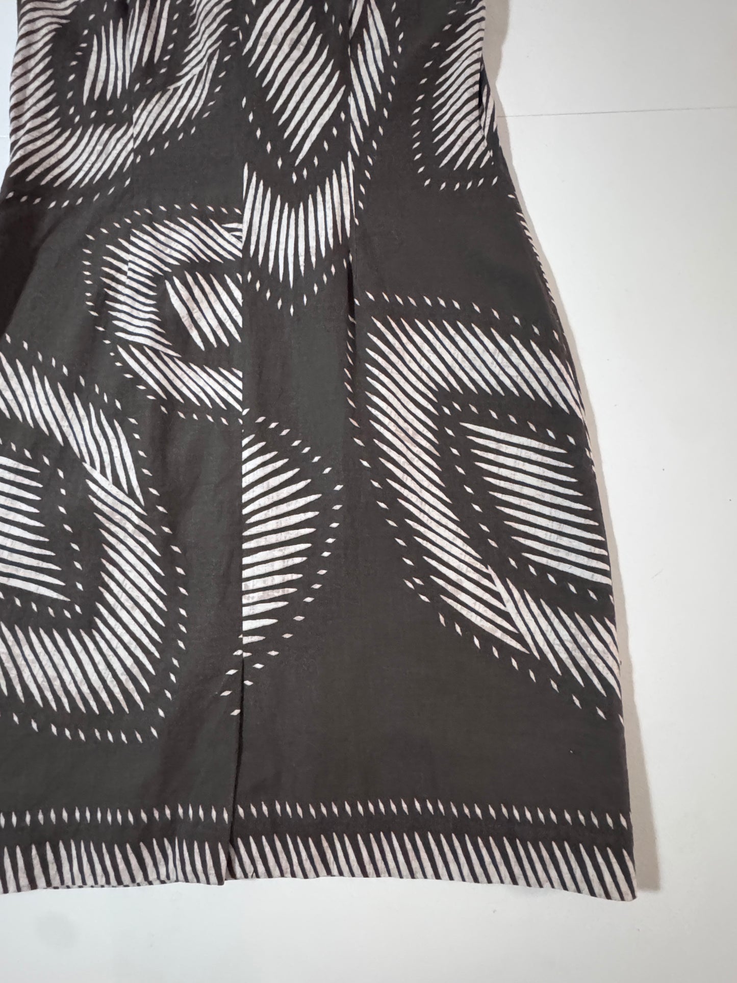 Vestido café estampado tribal, Talla 12, Mujer, Spense