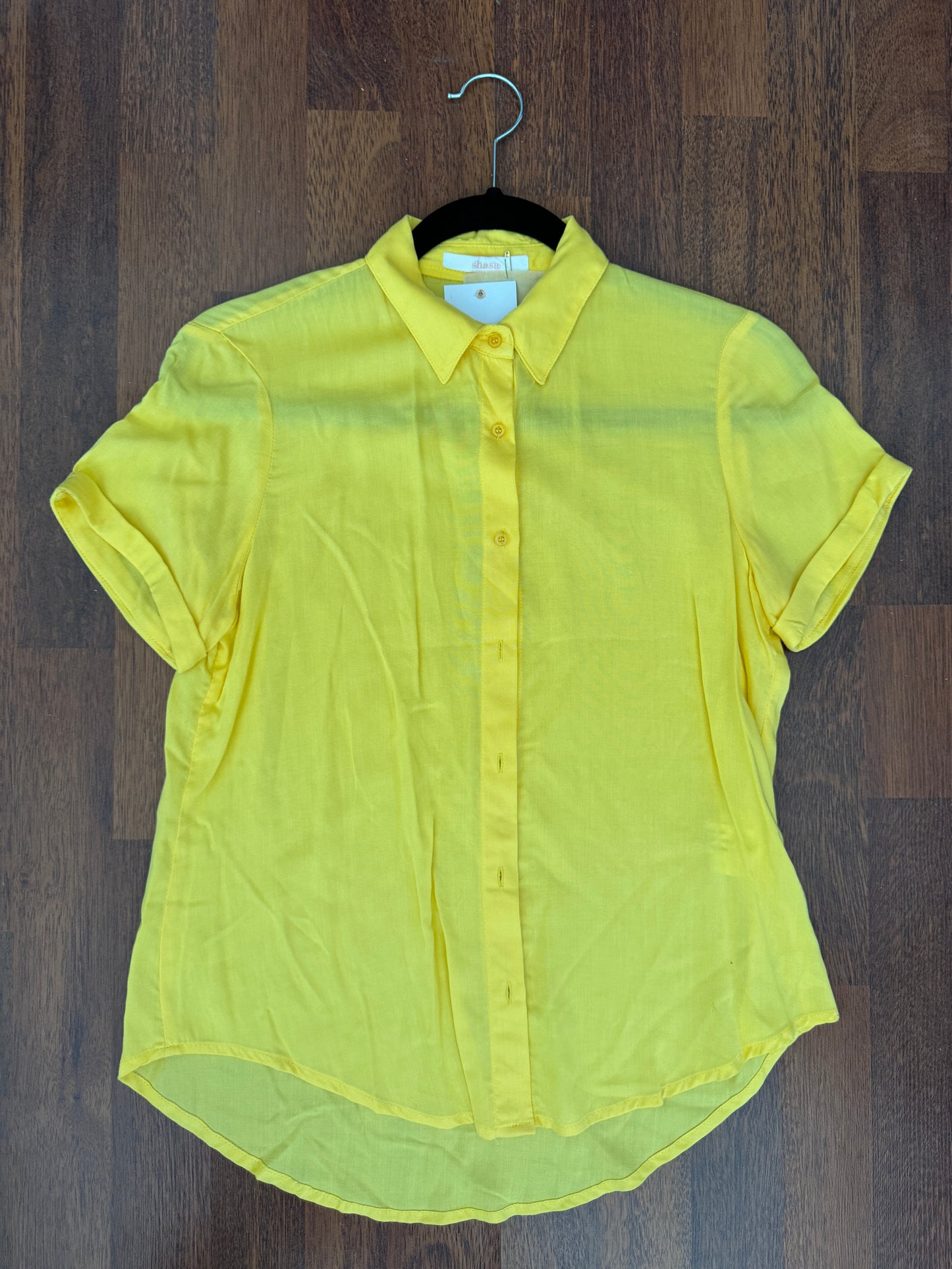 Camisa amarilla, Talla M, slim fit, Mujer, Shasa