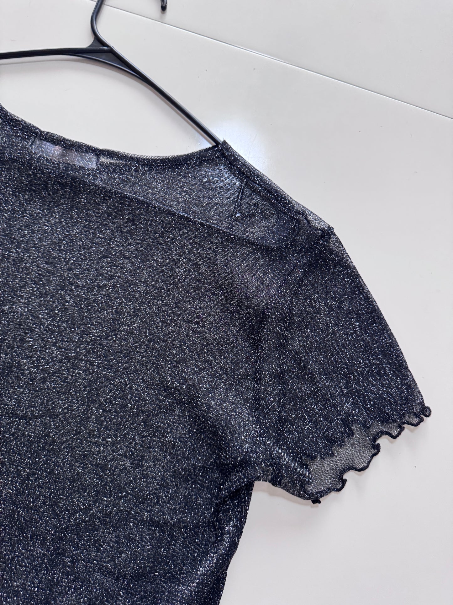Blusa de mesh metalica, Talla M, Mujer, Shasa