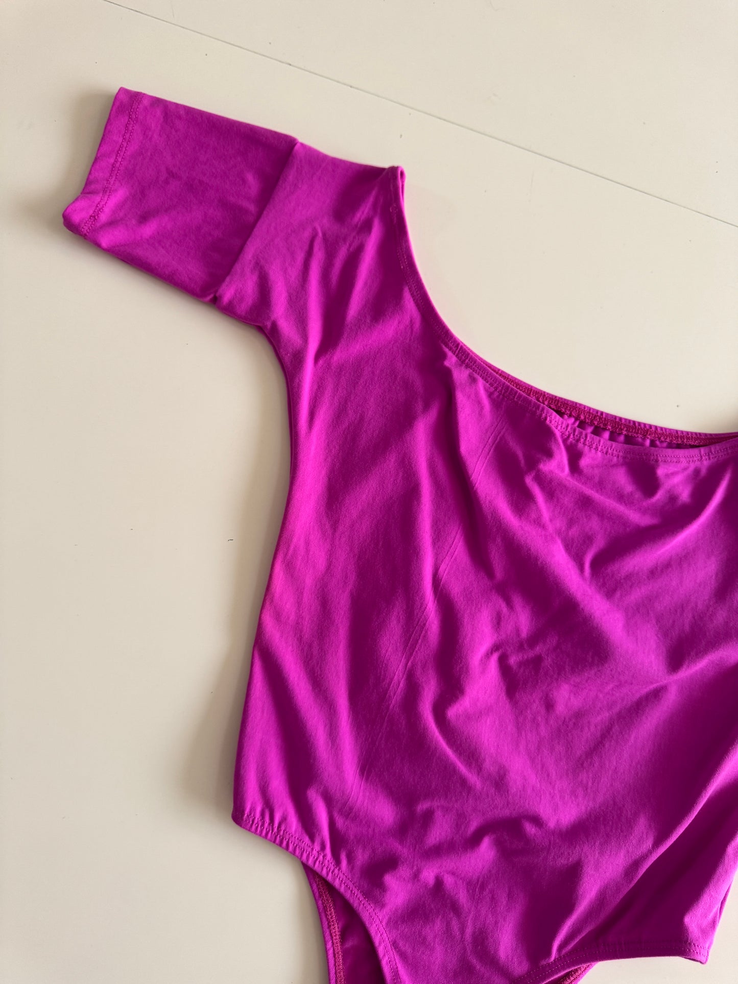 Leotardo fucsia, pierna alta, Talla S, Mujer