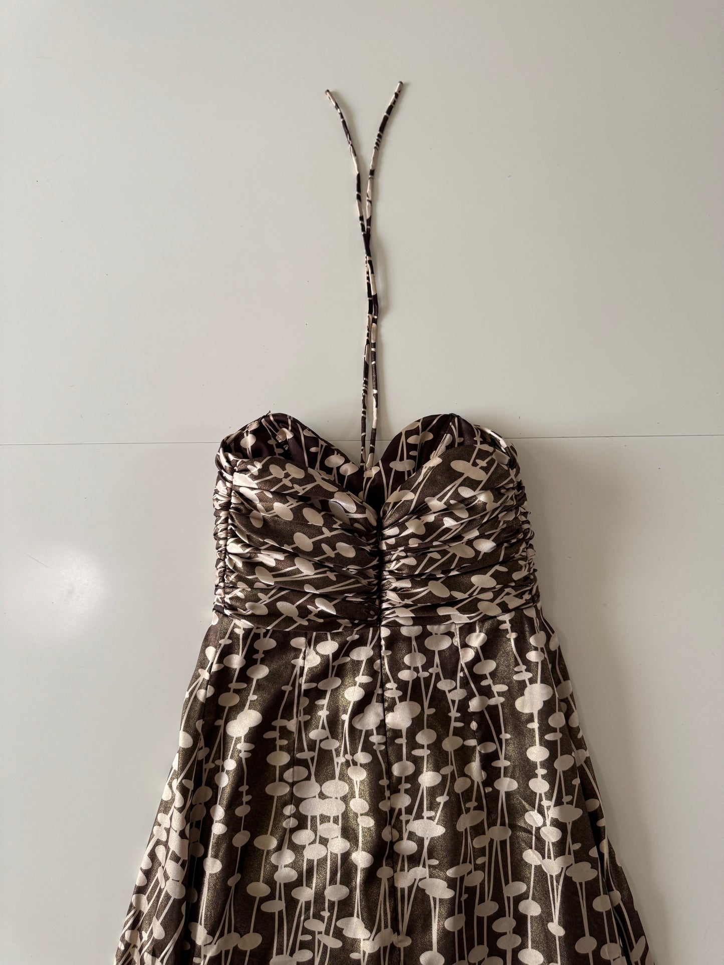 Vestido de fiesta estampado color bronce, Talla 4, S, Mujer, Barbara's