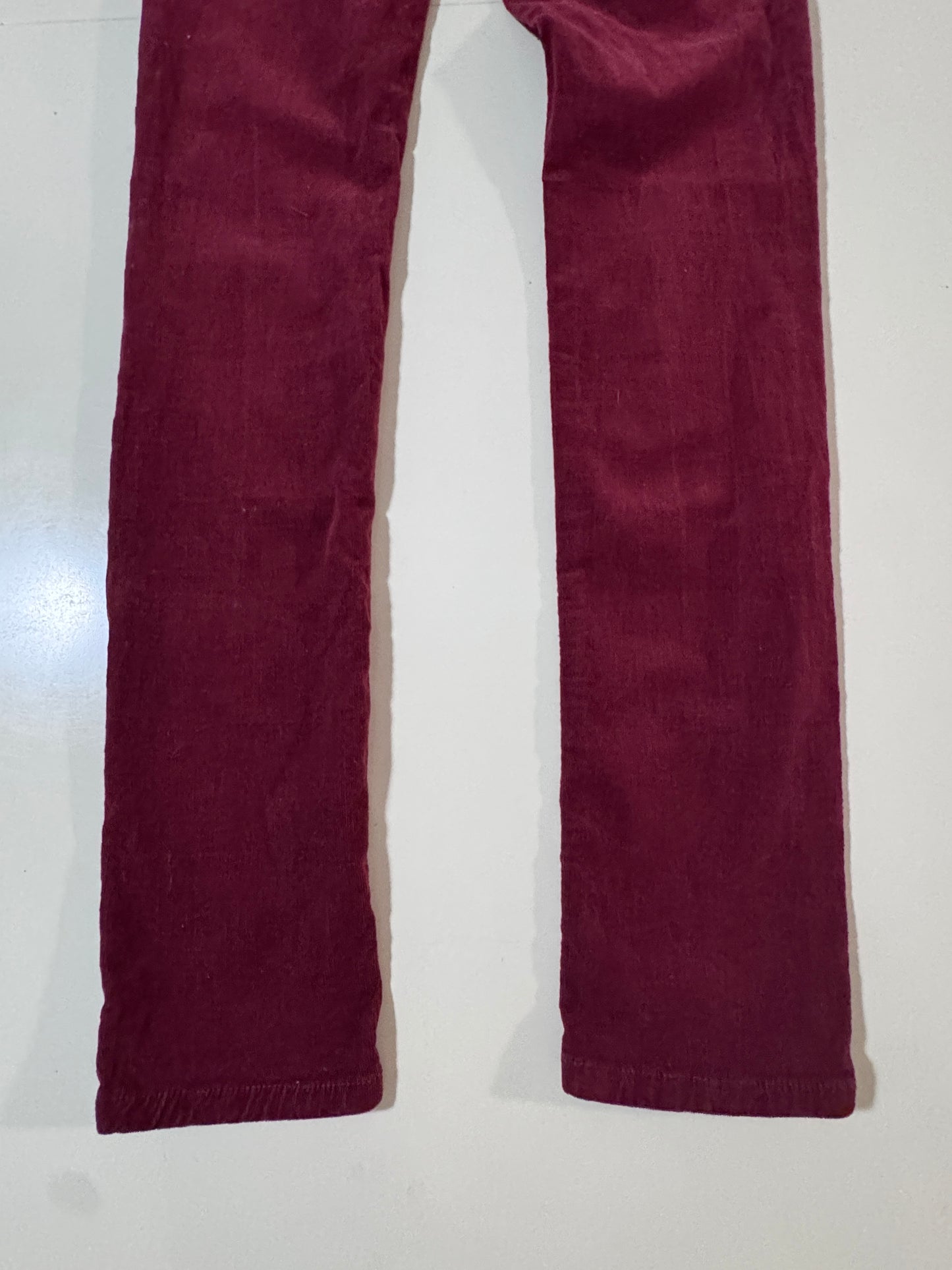 Pantalones skinny de corduroy rojos, Talla 3, XS, Mujer, Eunina