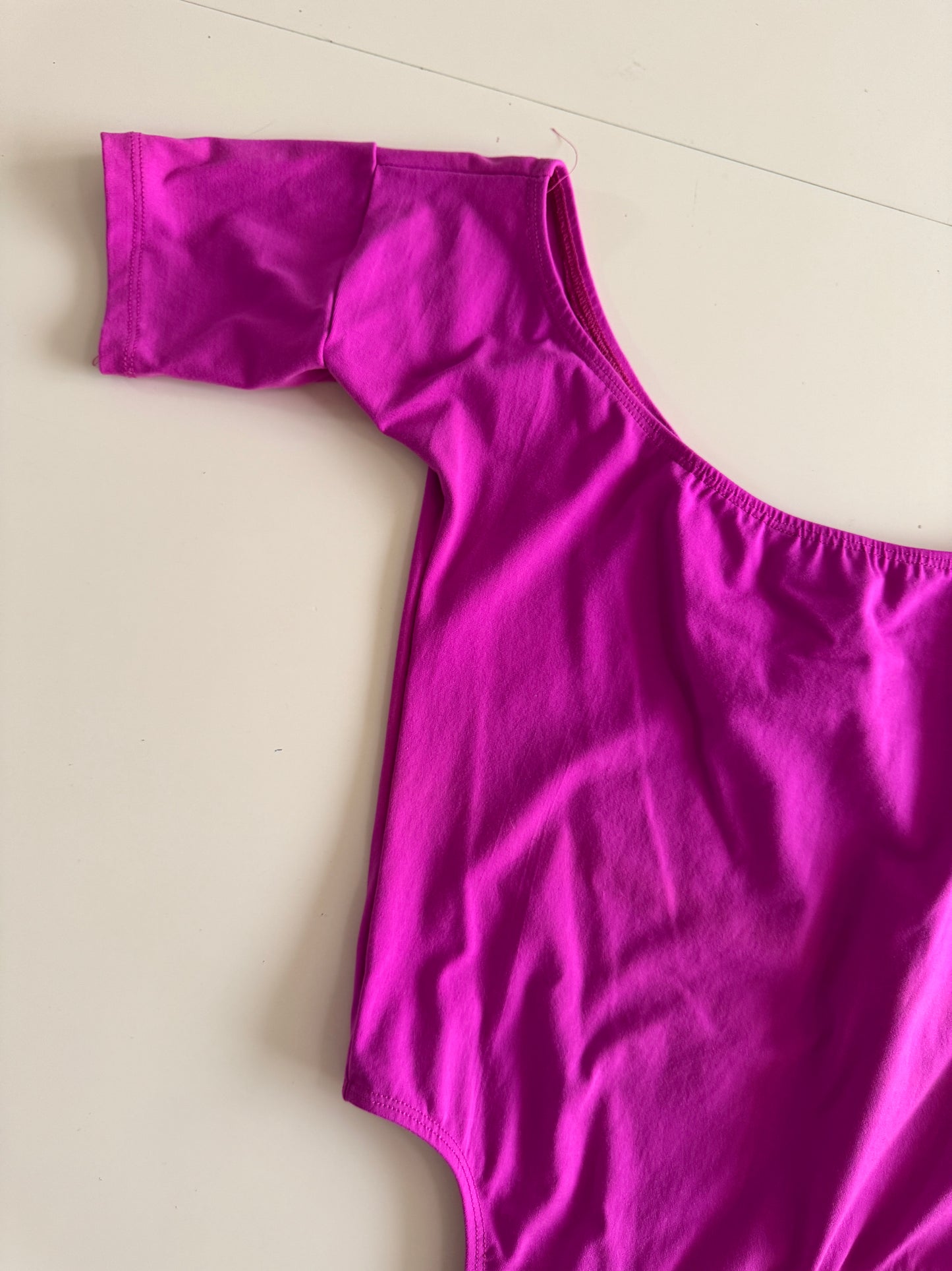 Leotardo fucsia, pierna alta, Talla S, Mujer