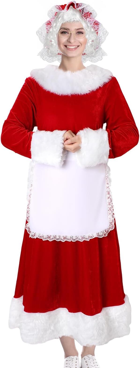 Traje Mama Claus, 5 piezas, Talla XL, Mujer