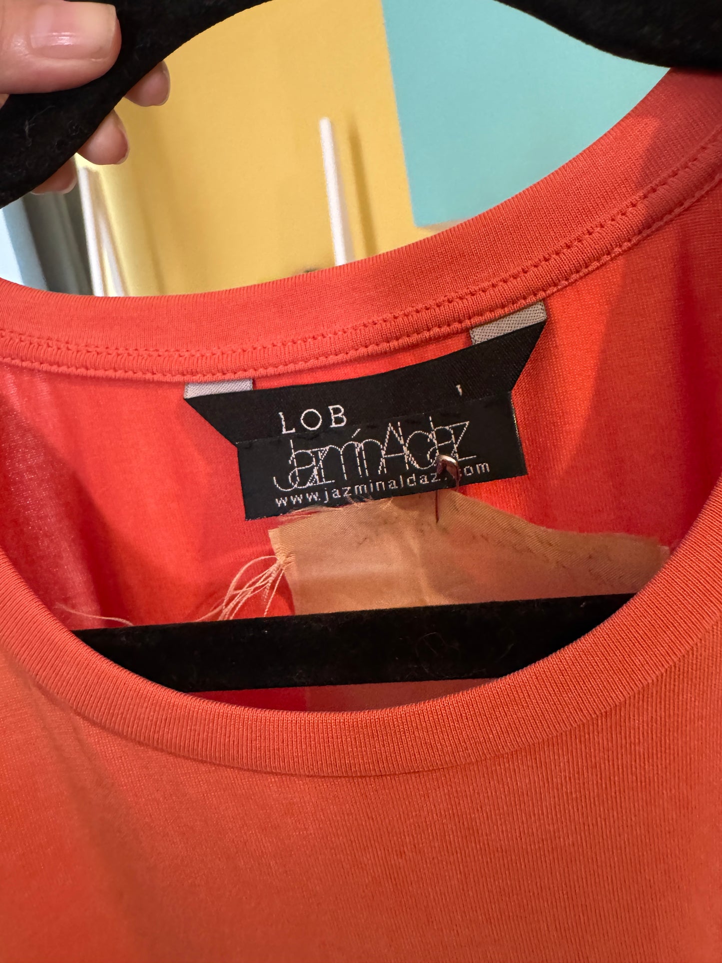 Playera naranja, efecto satinado, talla 1, S, Mujer