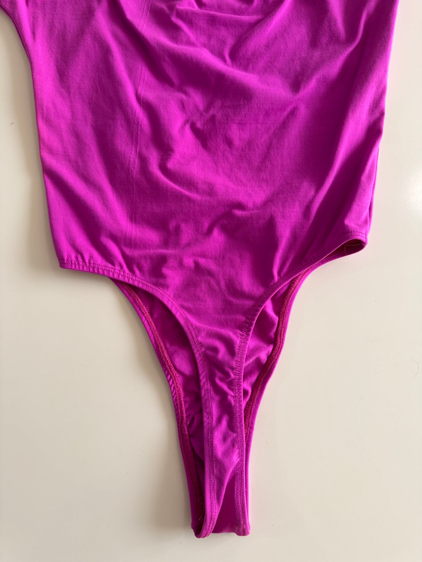 Leotardo fucsia, pierna alta, Talla S, Mujer