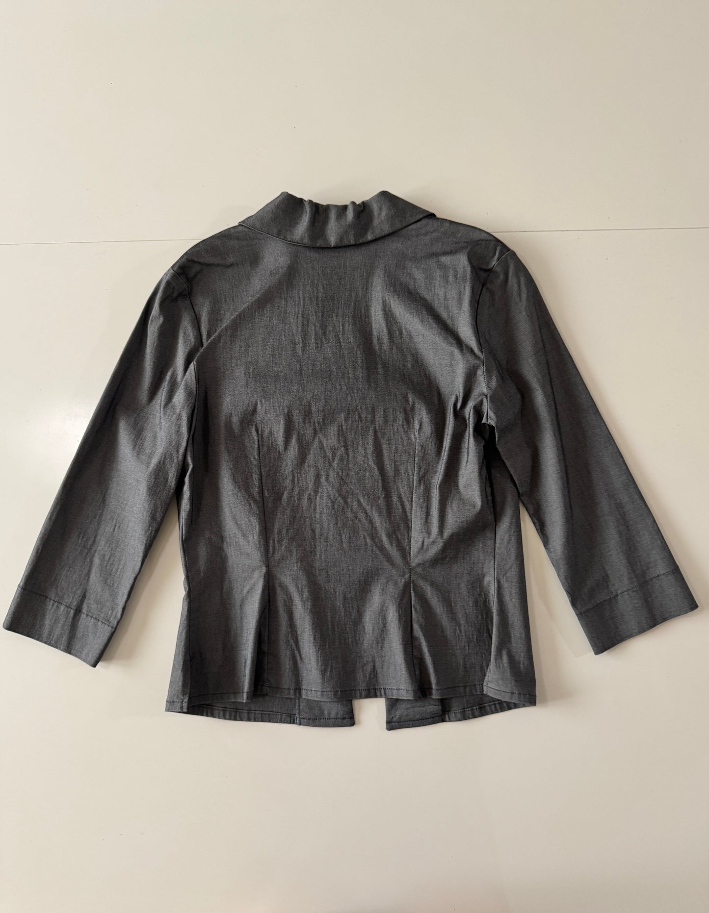 Blazer/blusa gris satinado, Talla S, Mujer, LOB