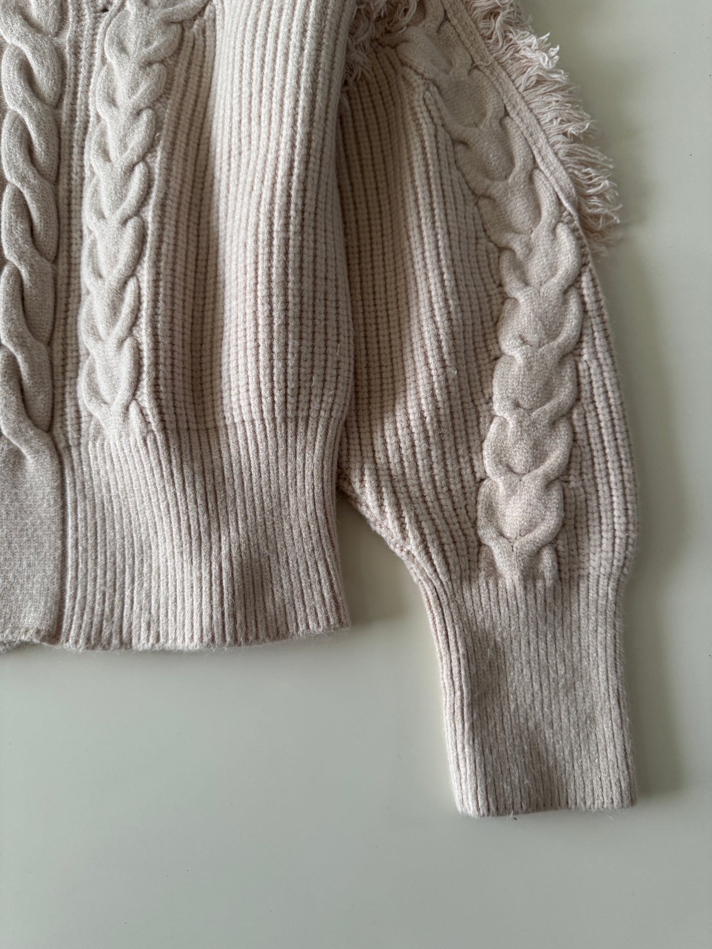 Sweater beige acanalado, Talla L, Mujer, Catamaran