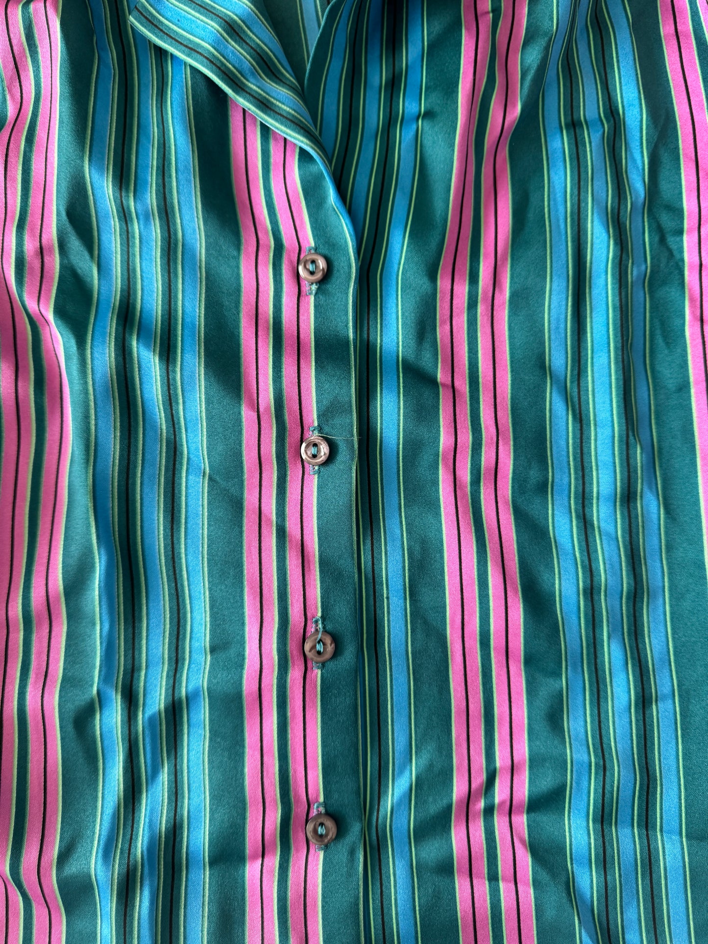Camisa de rayas turquesa, Talla S, Mujer, Shirts for Her