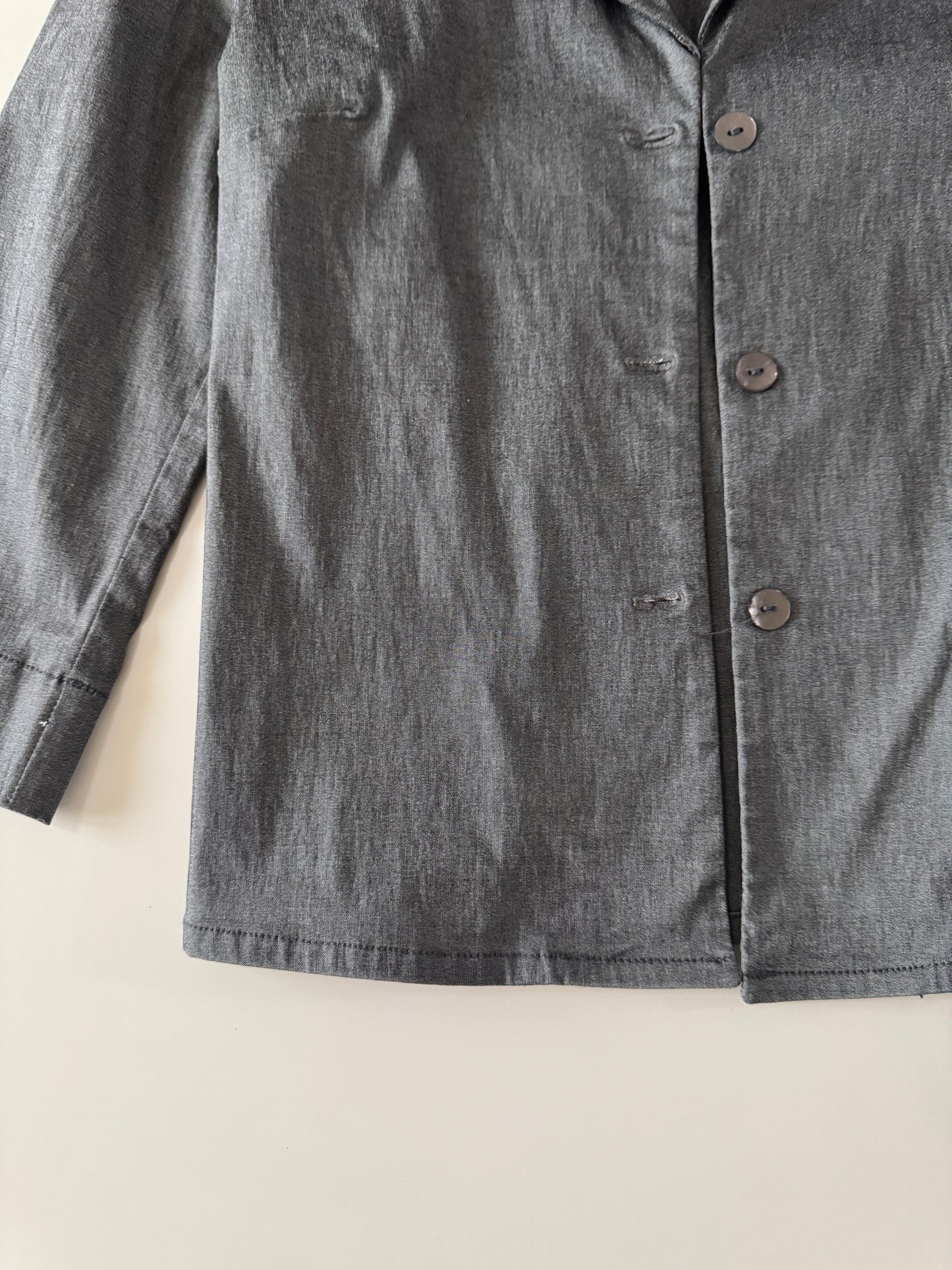 Blazer/blusa gris satinado, Talla S, Mujer, LOB