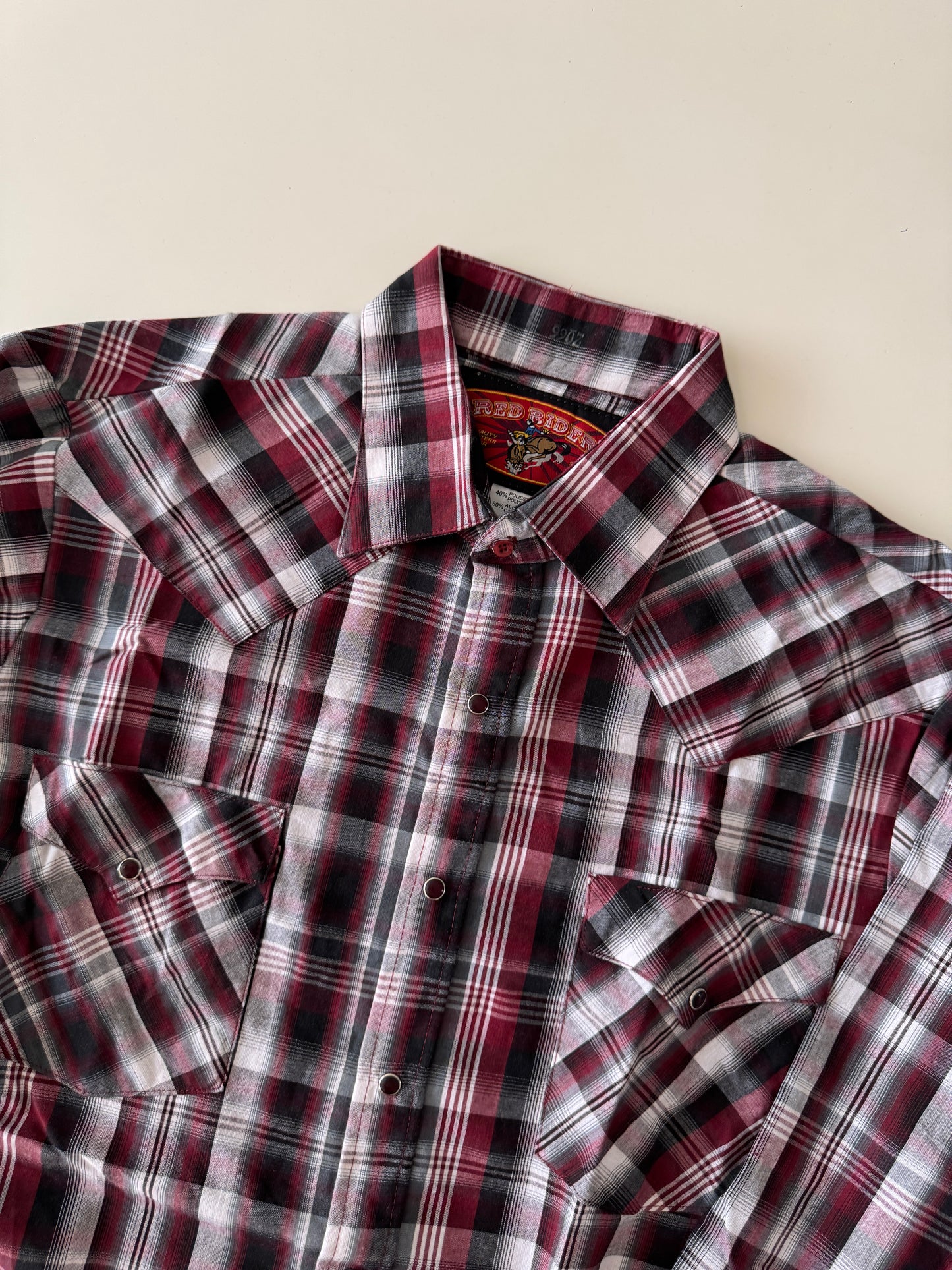 Camisa vaquera de cuadros rojo, Talla L, Hombre, Red Rider