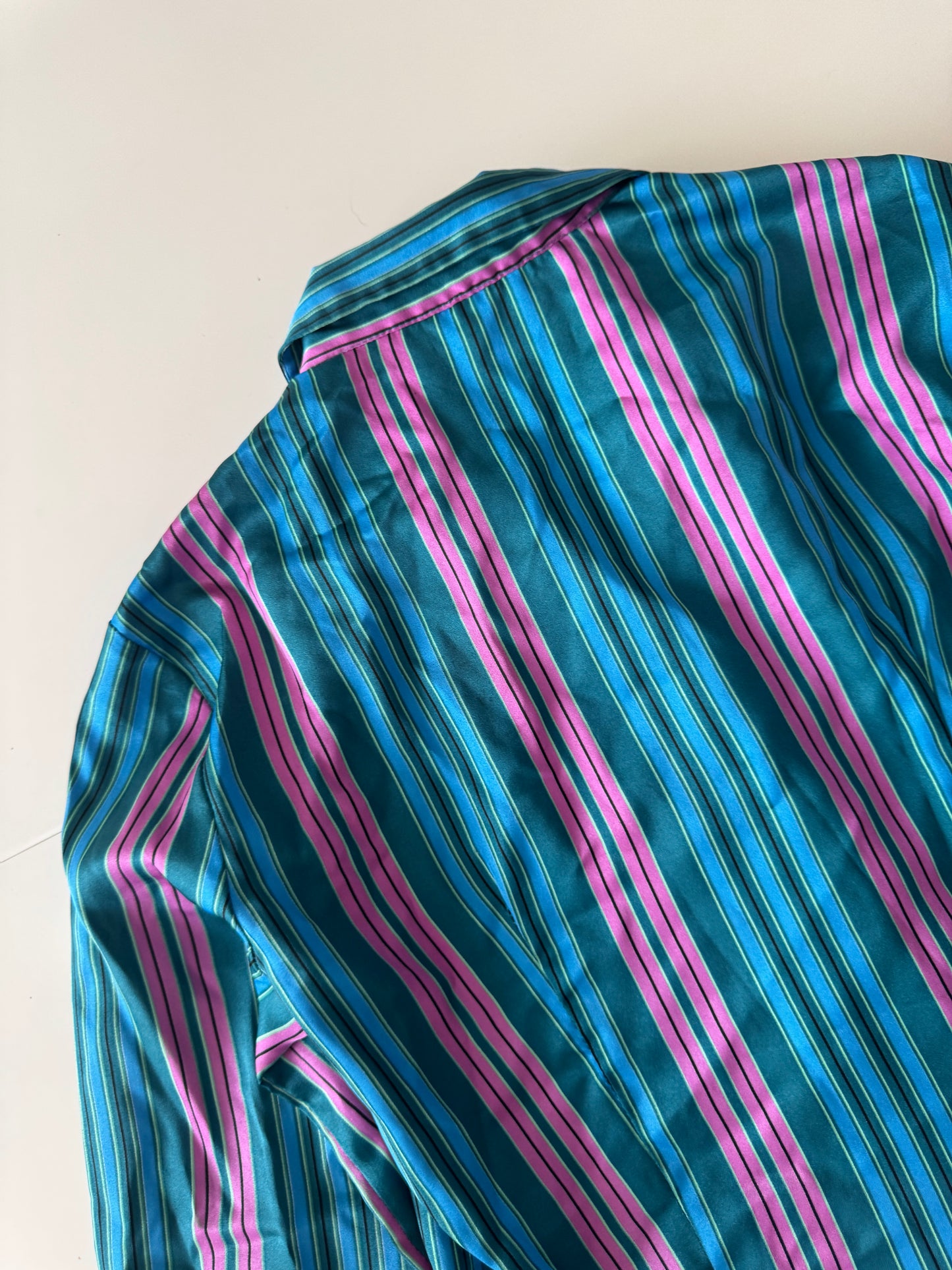 Camisa de rayas turquesa, Talla S, Mujer, Shirts for Her