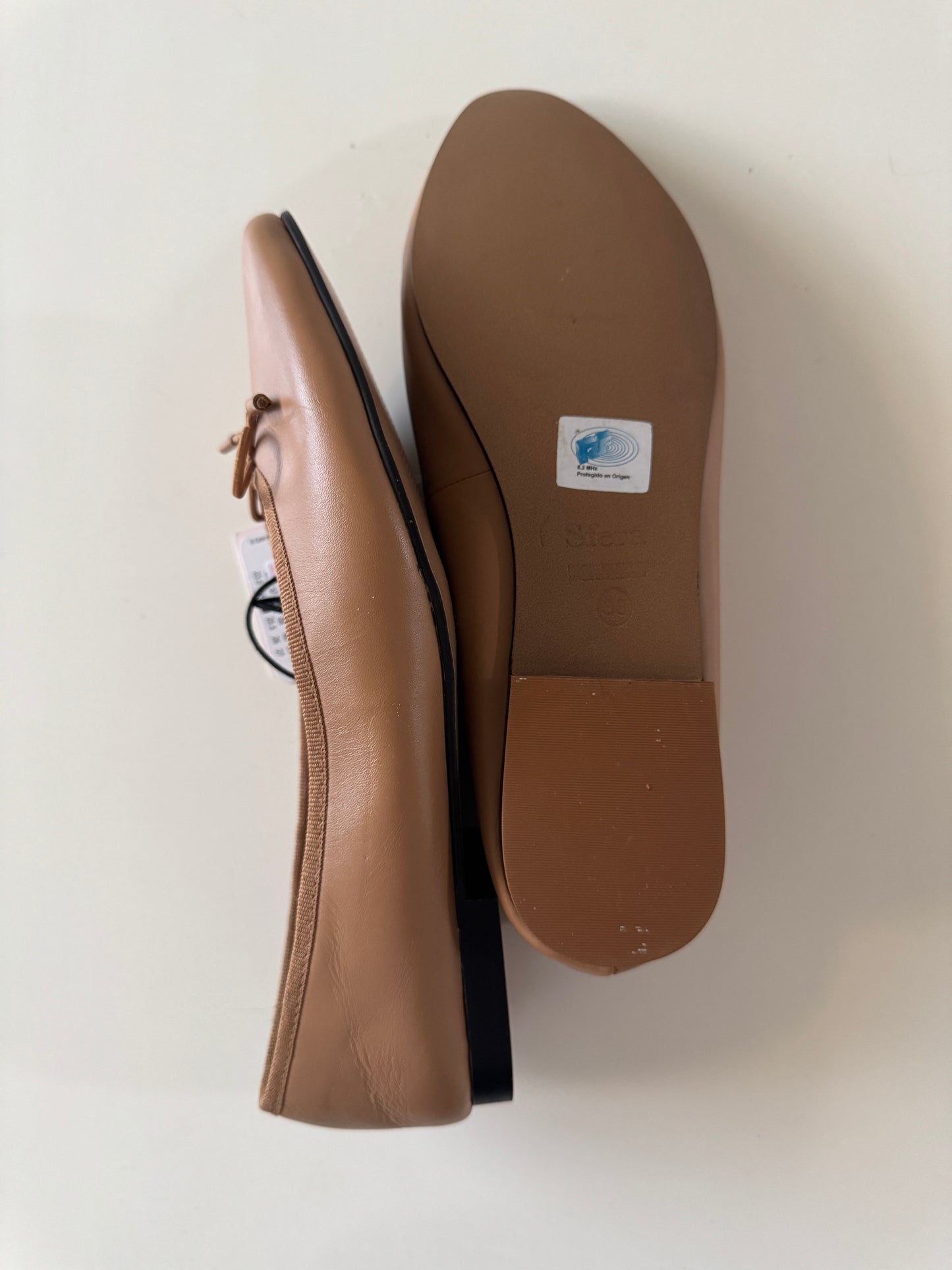 Flats beige de piel, Talla 25mx, 7.5Usa, 38Eur, Mujer, Sfera
