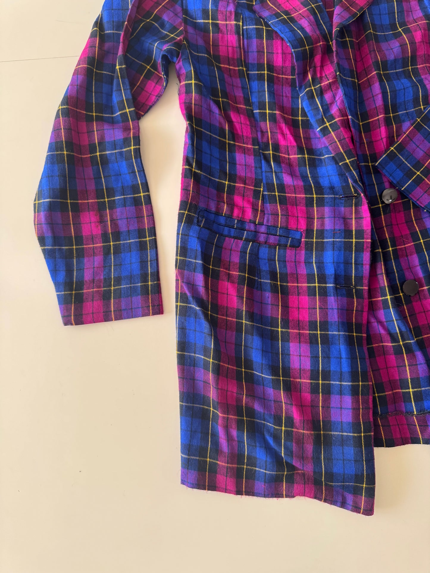 Blazer a juego de cuadros, Talla Xs, S, Mujer