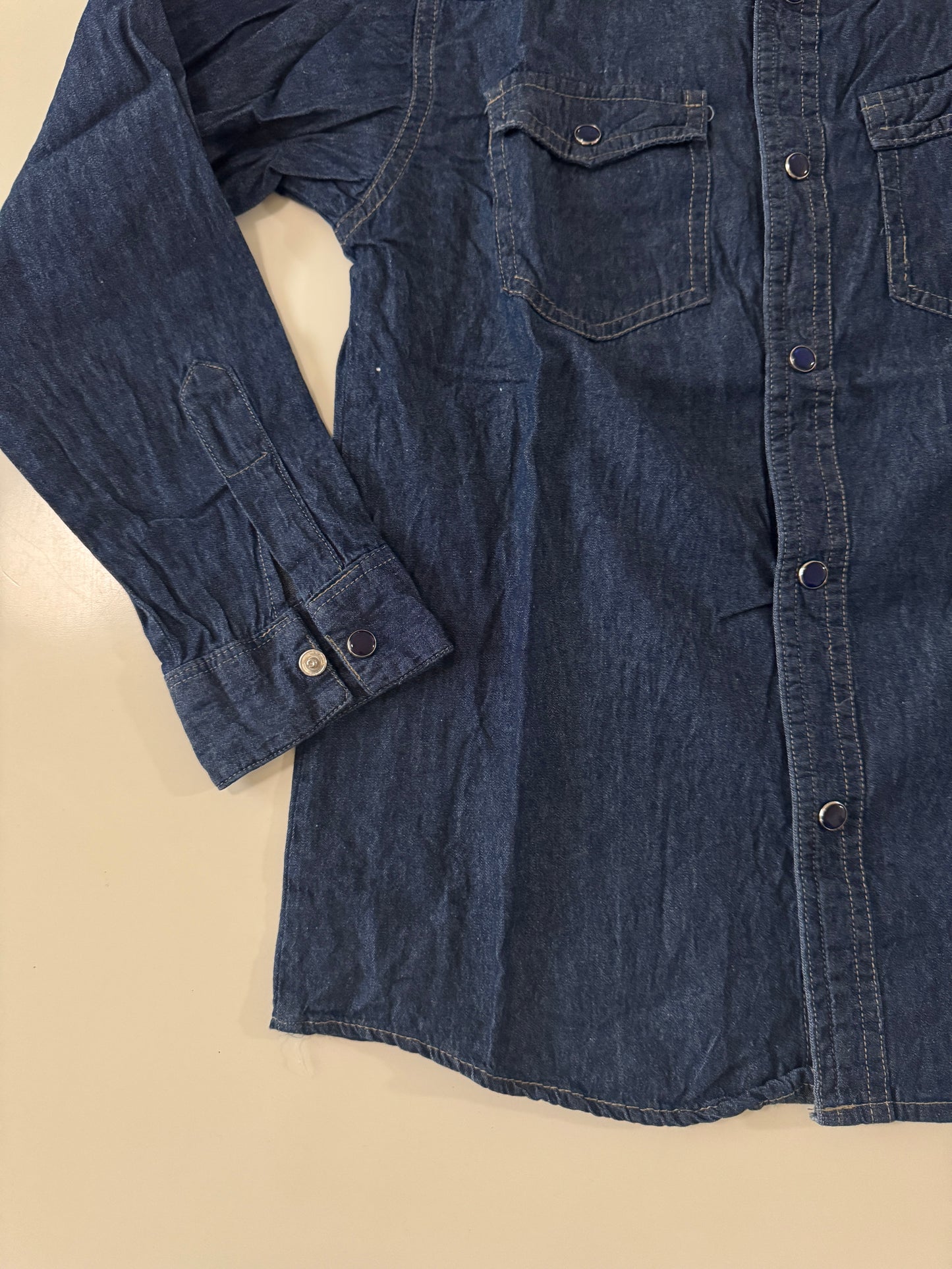 Camisa vaquera de mezclilla azul, Talla 12 años, Niño, Ozono Kracto