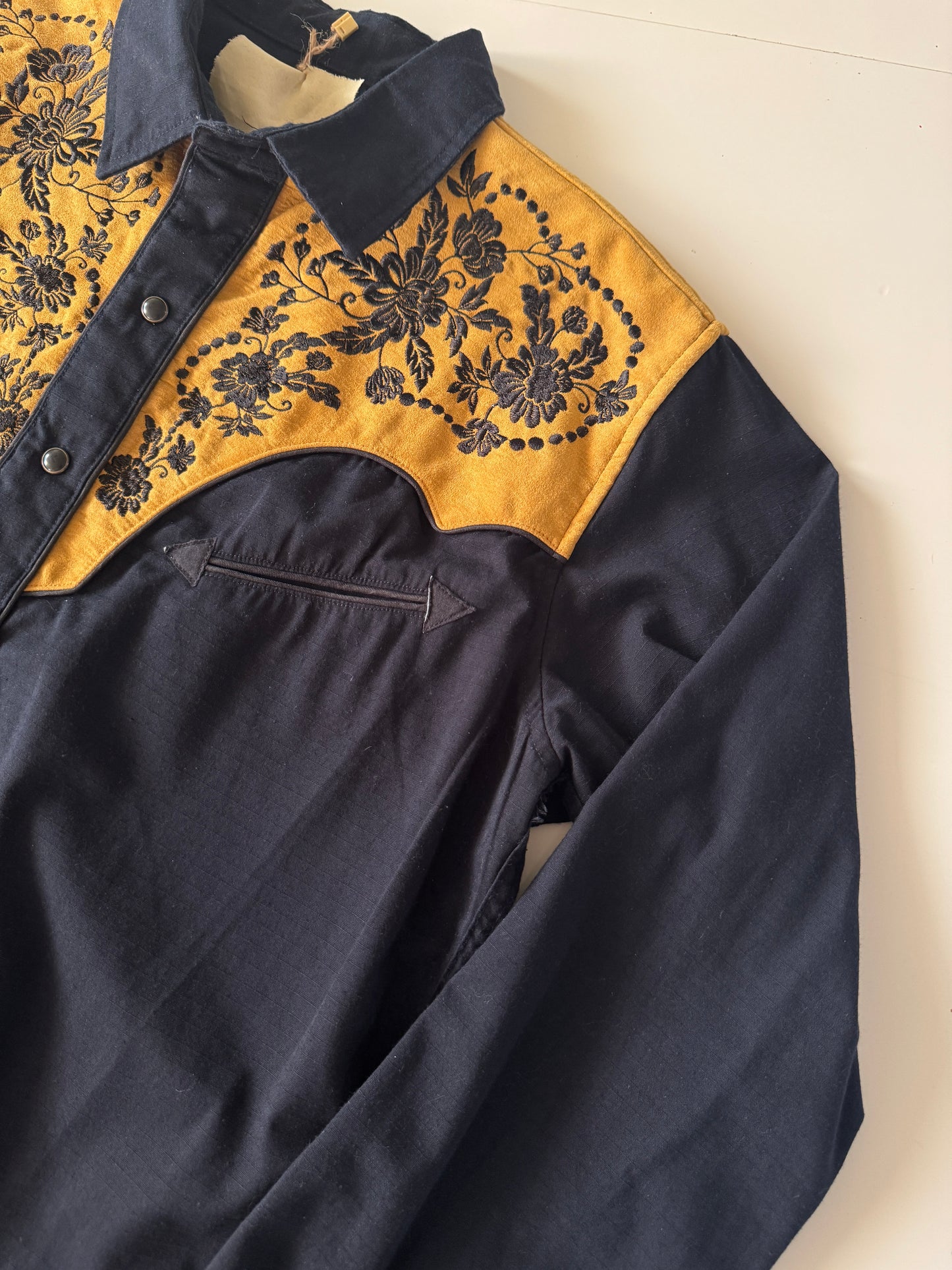 Camisa vaquera con aplicacion de gamuza, Talla M, Hombre, Winster