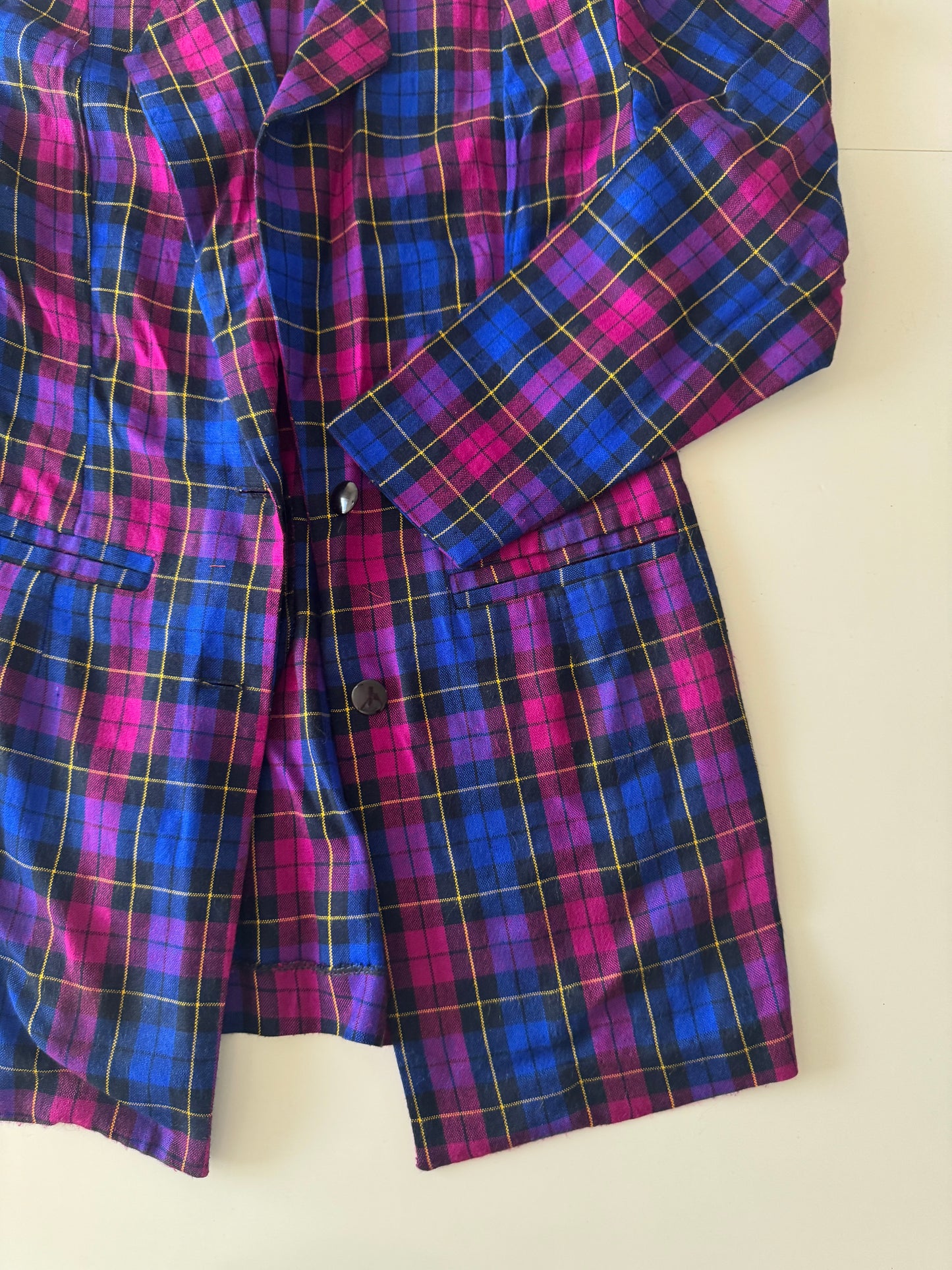 Blazer a juego de cuadros, Talla Xs, S, Mujer