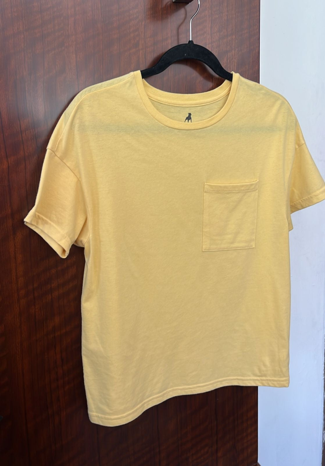 Playera amarilla clara, Talla S, Mujer, Cuidado con el perro
