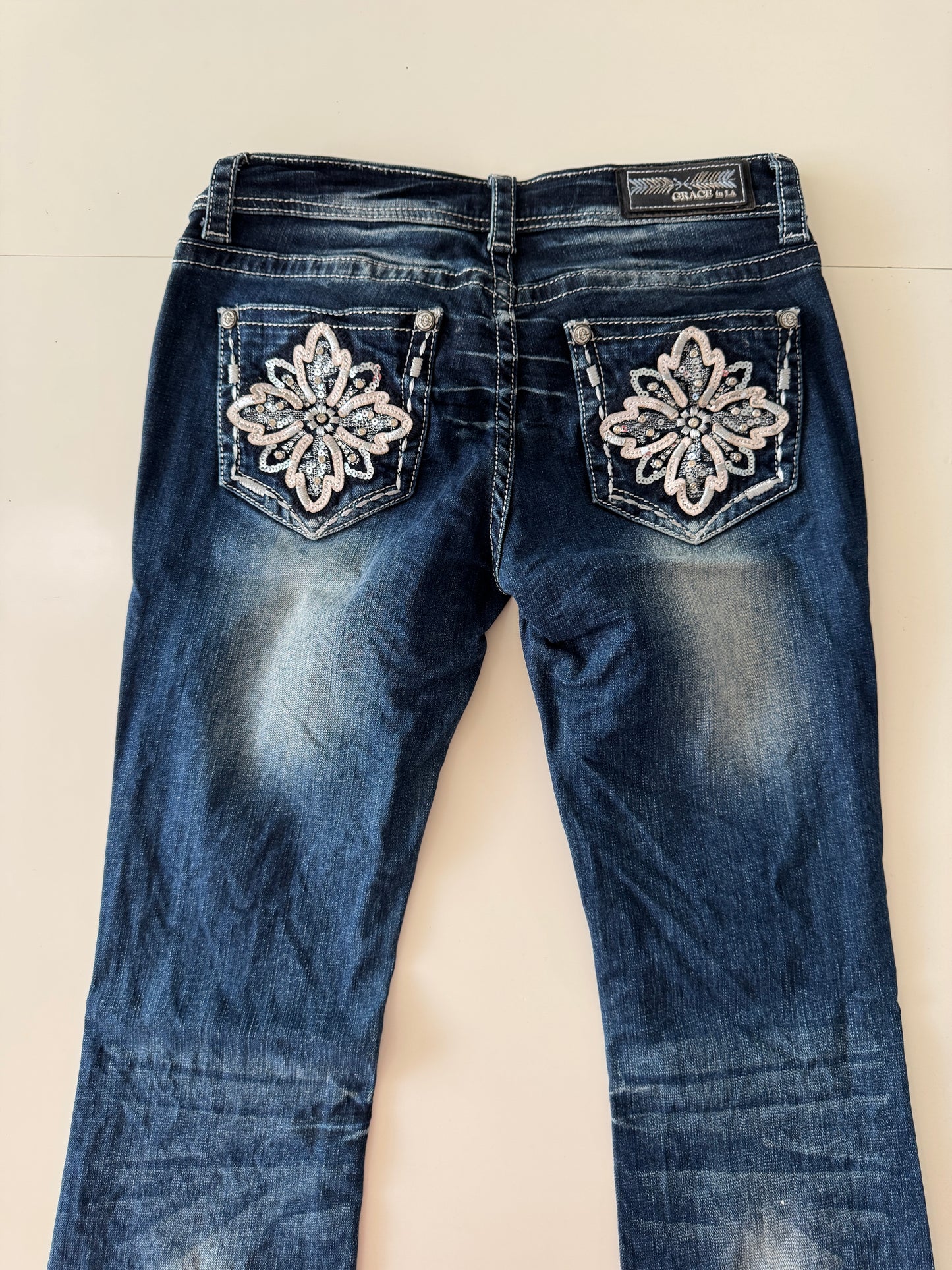 Jeans vaqueros deslavados, Talla 27, Mujer, Grace