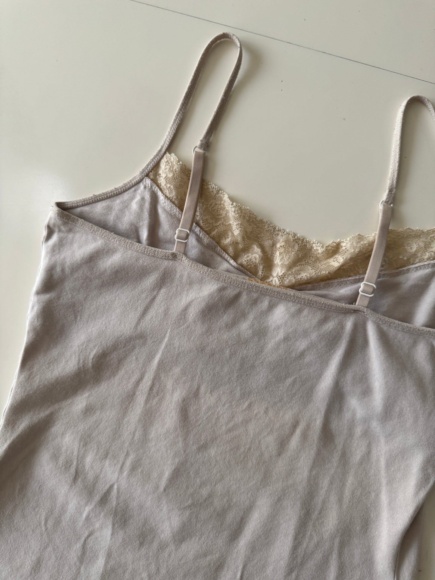 Blusa de tirantes beige, Talla M, Mujer, Express