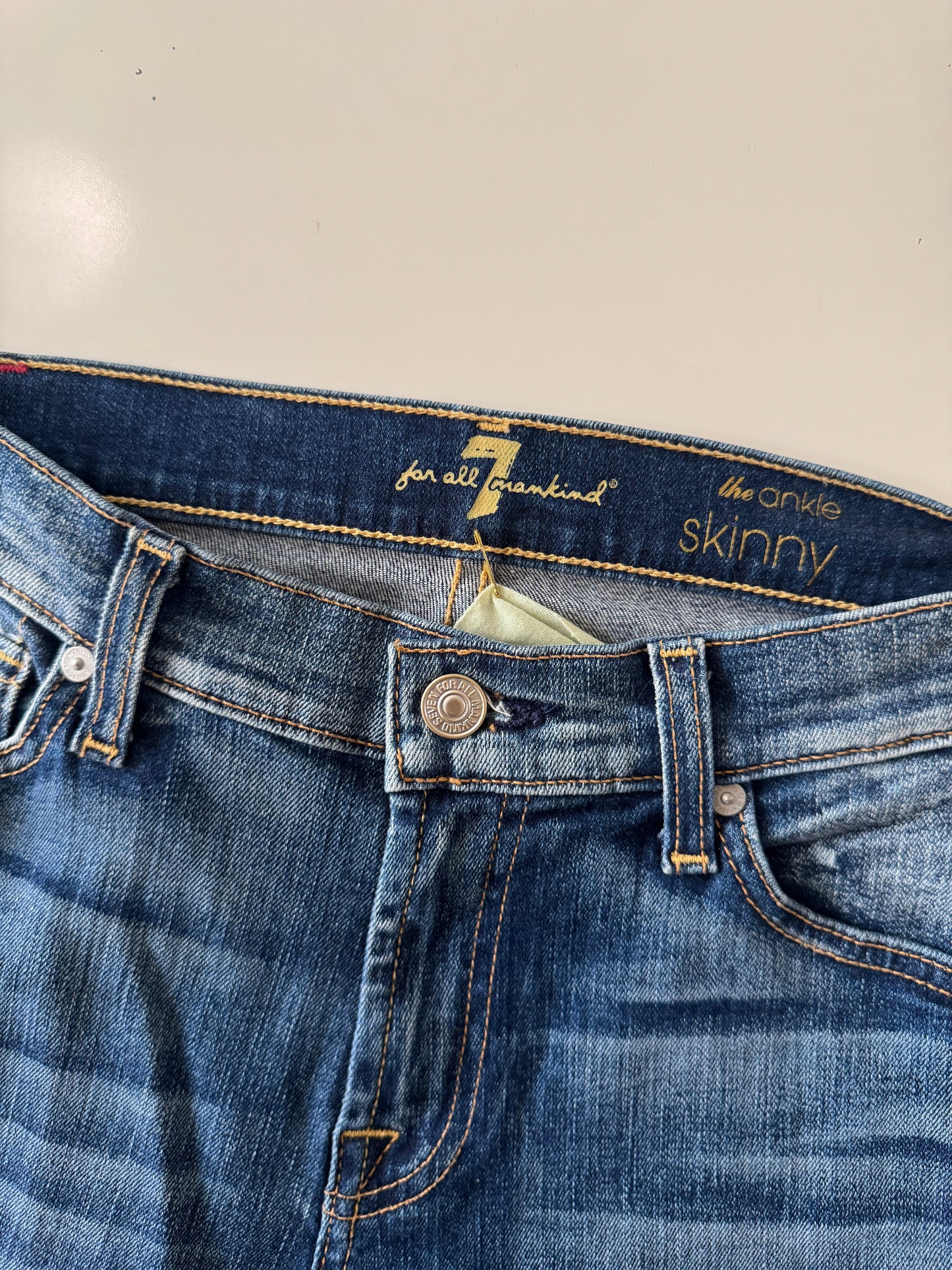 Skinny jeans azules, The ankle, Talla 27, Mujer, Seven for all mankind