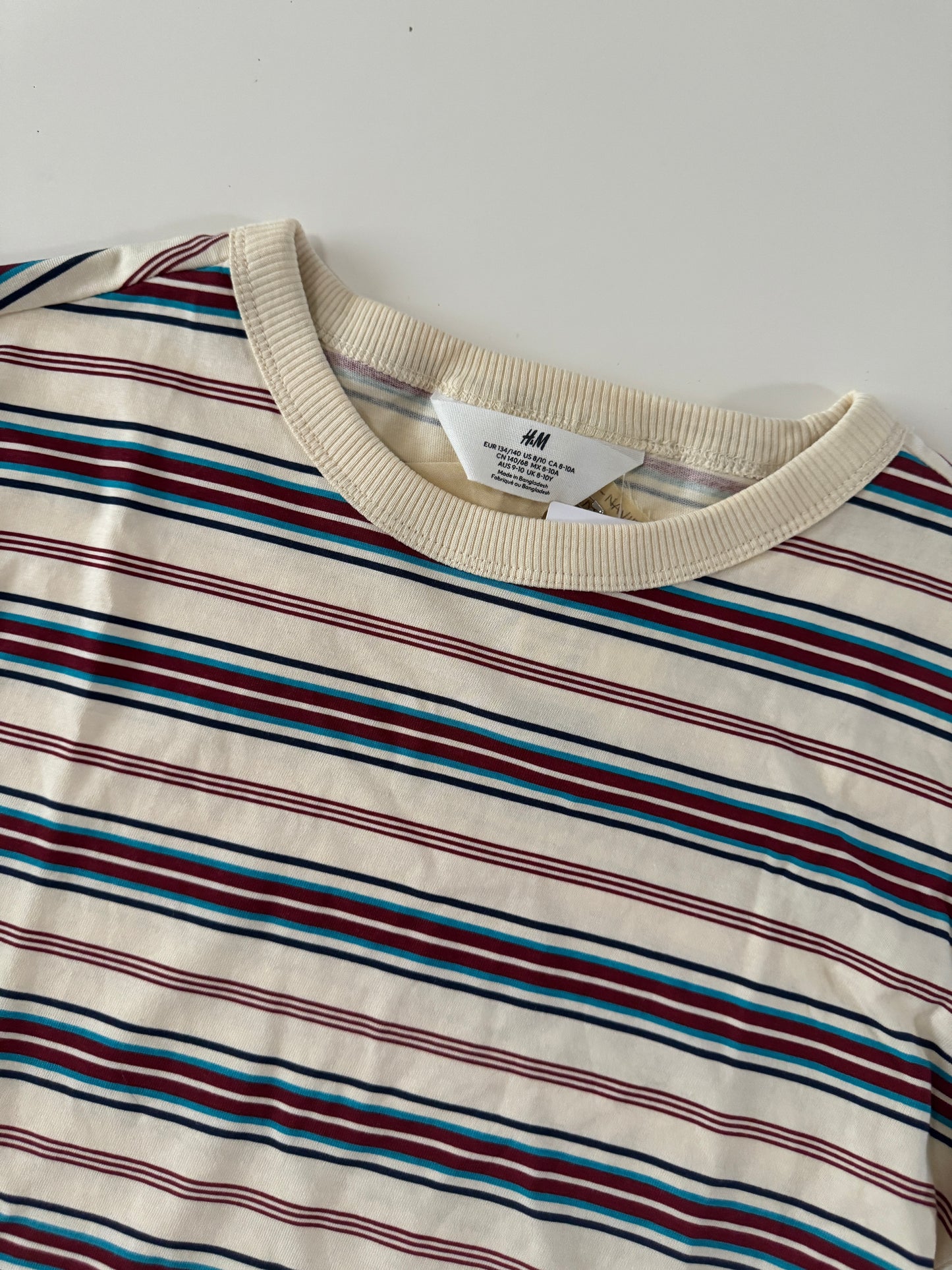 Playera manga larga de rayas, Talla 8-10 años, Niño, H&M