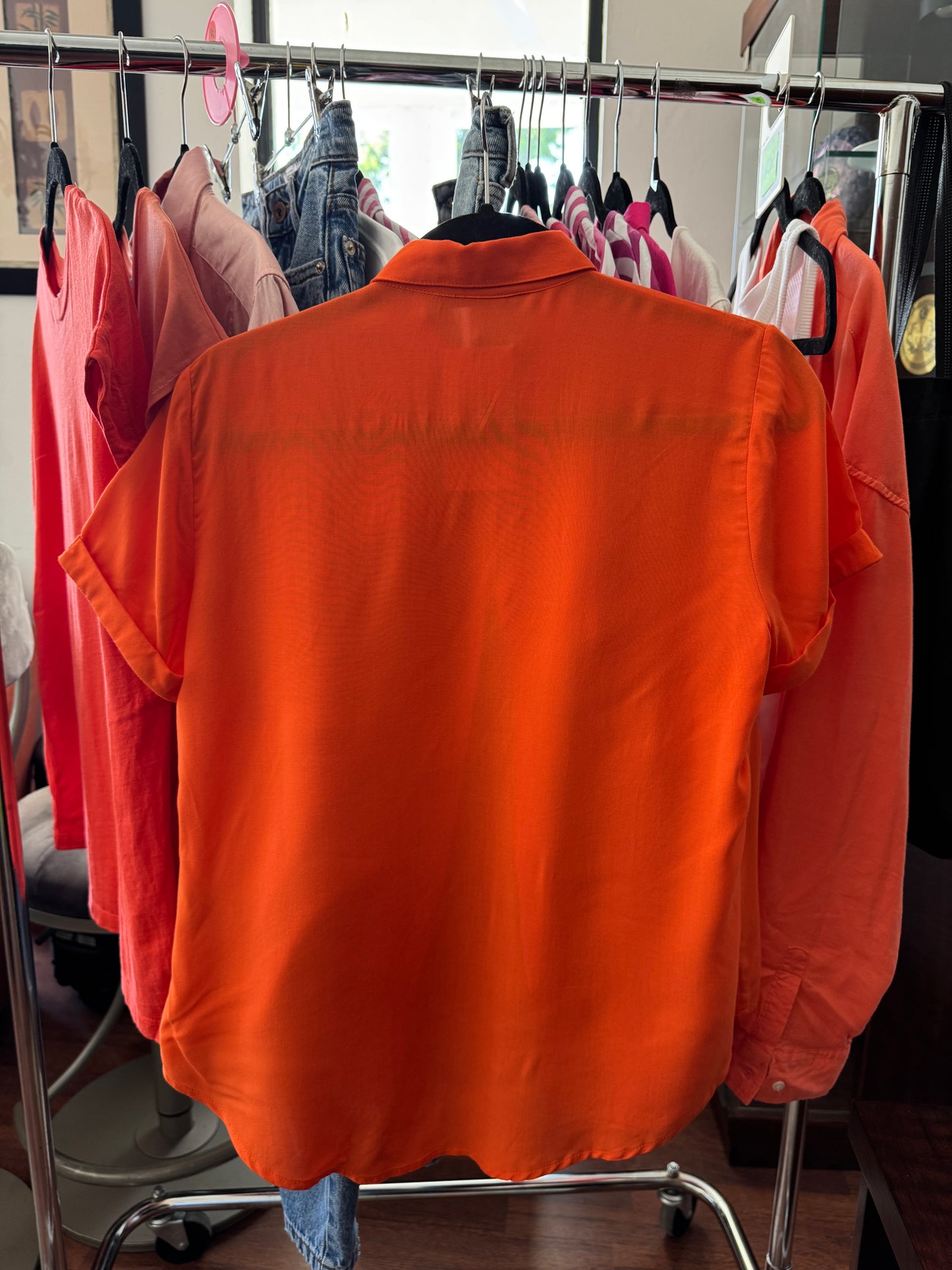 Camisa naranja, Talla L slim, Mujer, Shasa