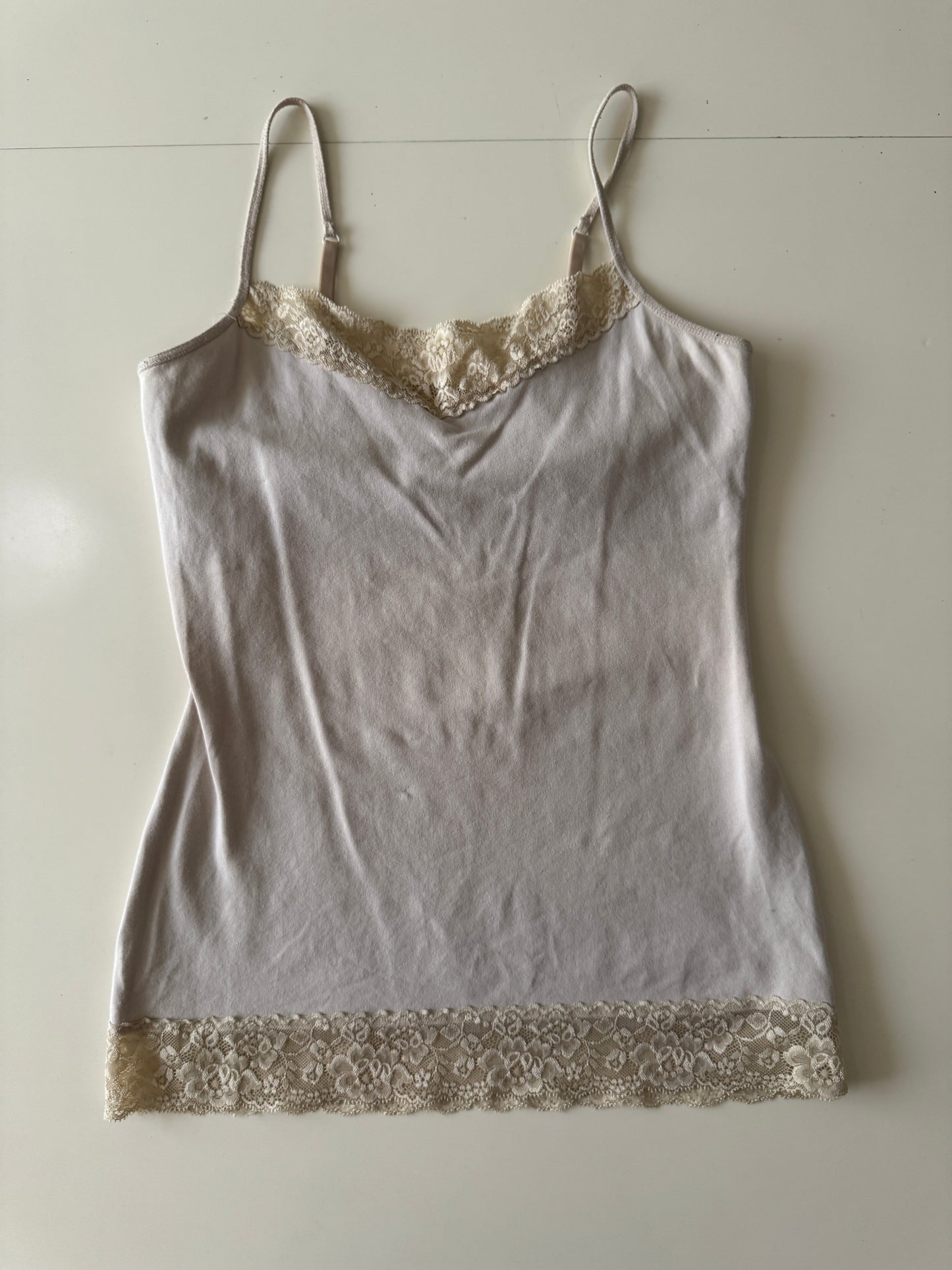 Blusa de tirantes beige, Talla M, Mujer, Express