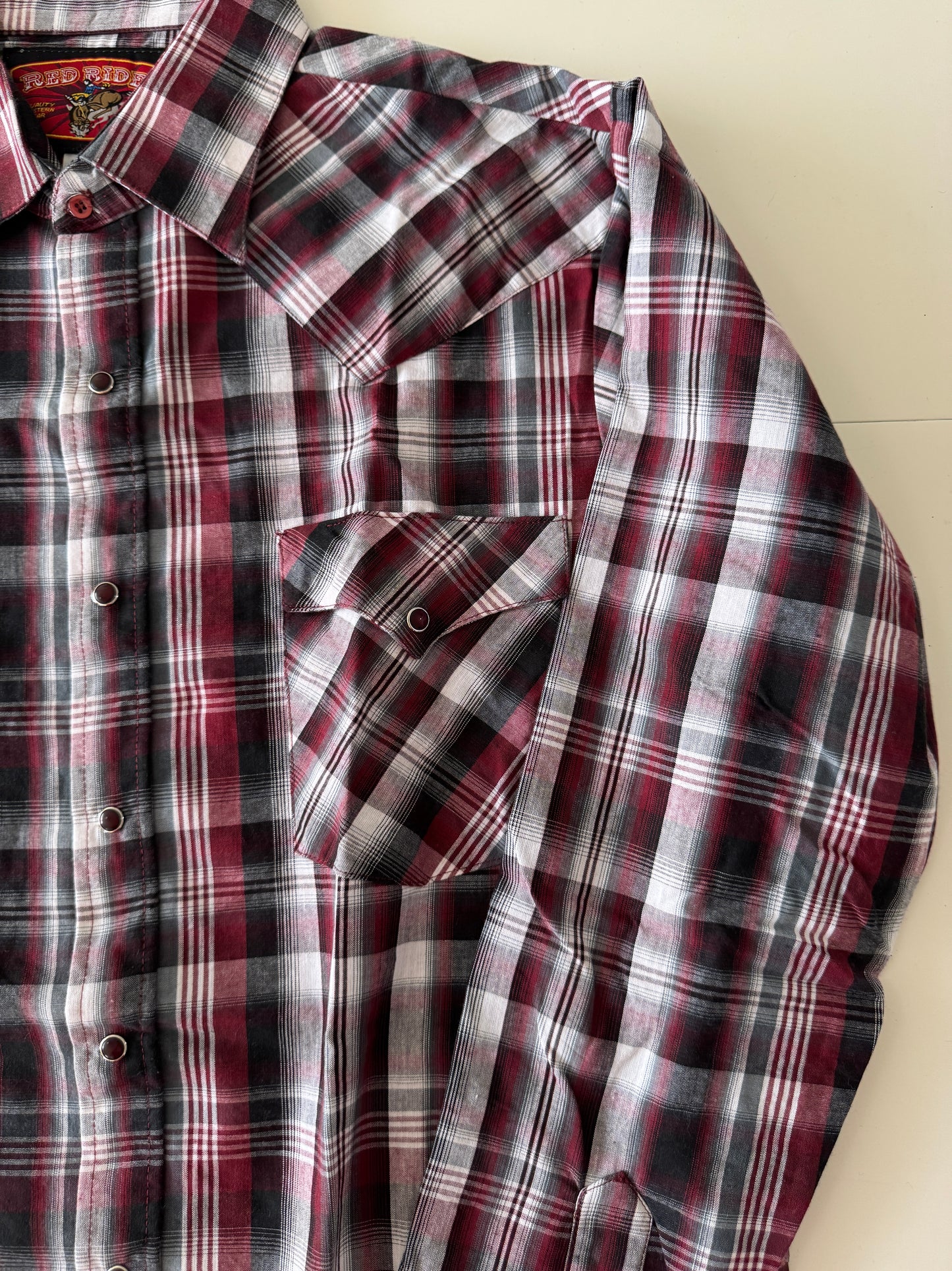Camisa vaquera de cuadros rojo, Talla L, Hombre, Red Rider