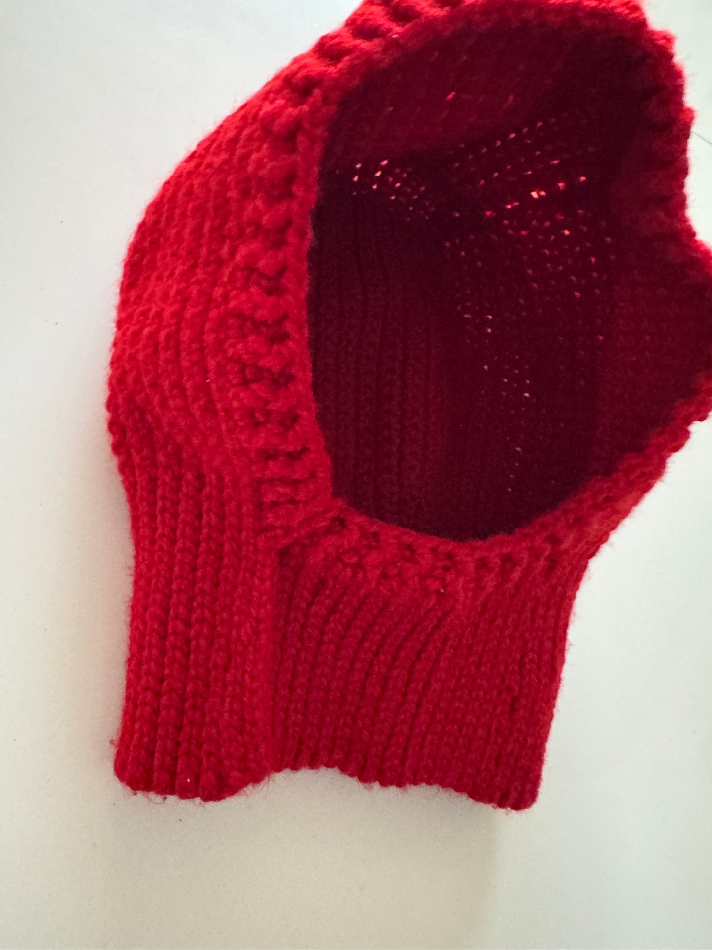 Pasamontañas rojo tejido, Unitalla, Unisex