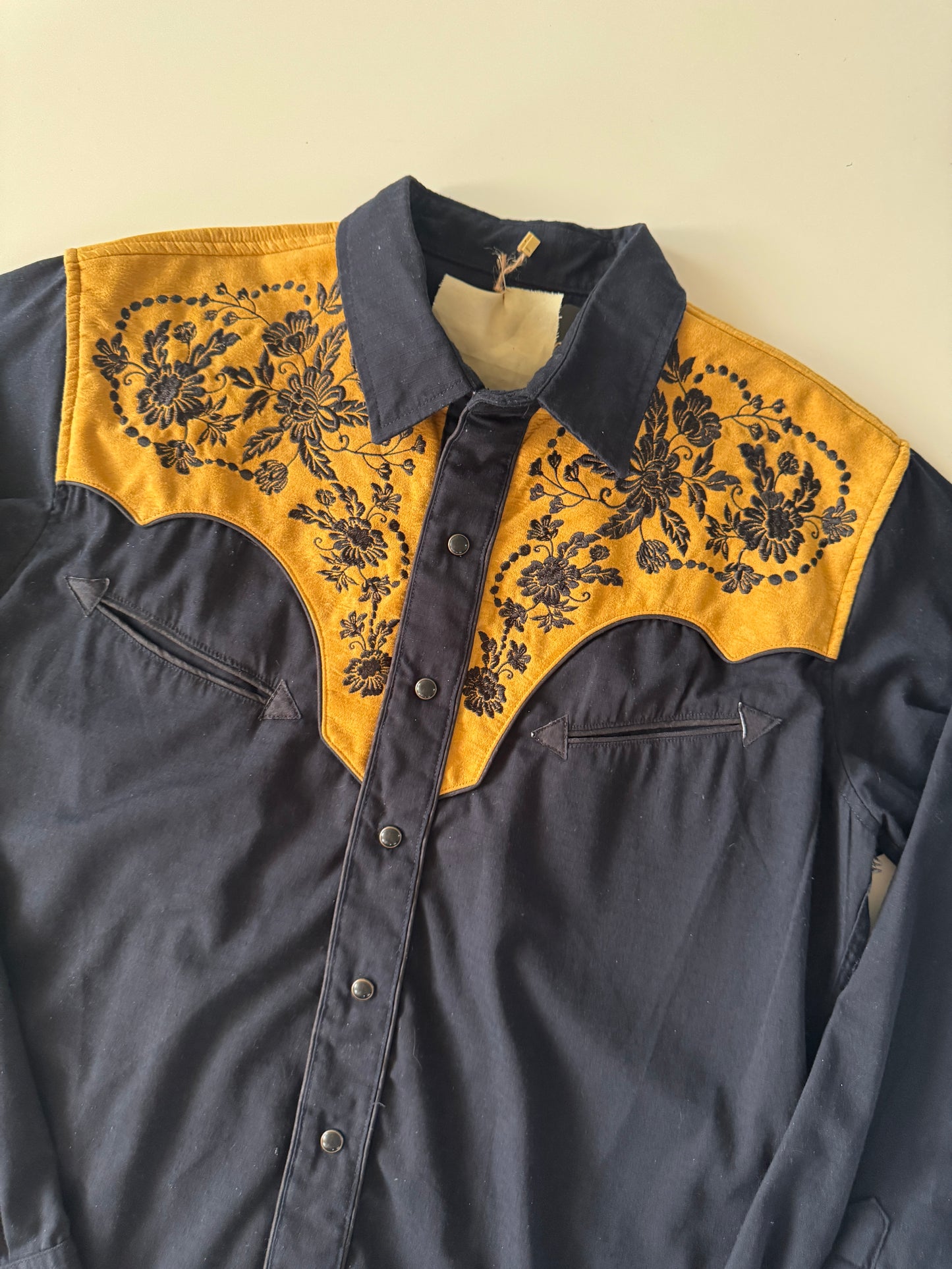 Camisa vaquera con aplicacion de gamuza, Talla M, Hombre, Winster