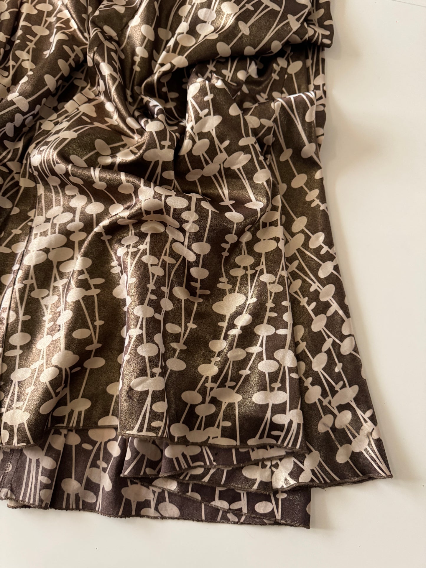 Vestido de fiesta estampado color bronce, Talla 4, S, Mujer, Barbara's