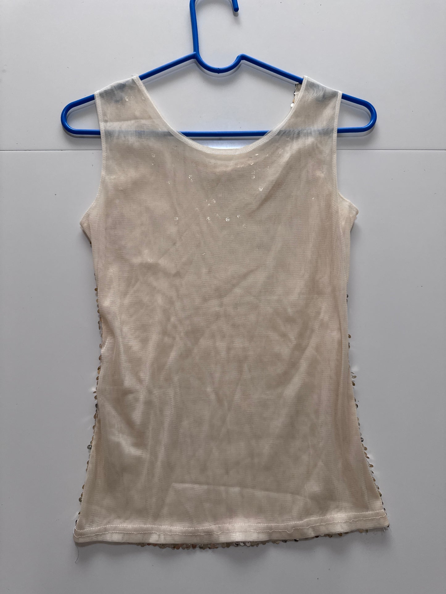 Blusa de lentejuelas doradas, Talla S, Mujer