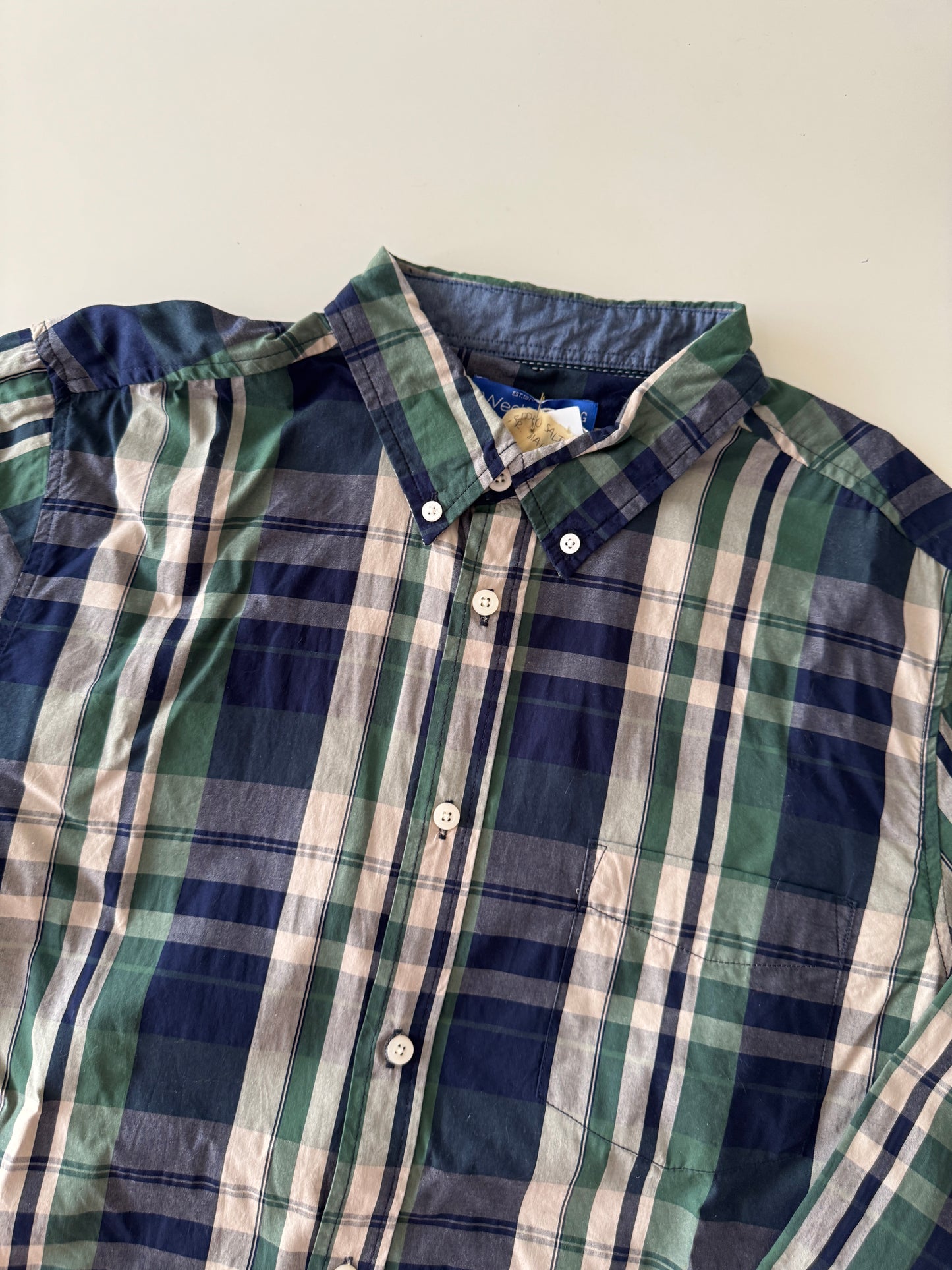 Camisa de cuadros verde, Talla L, Hombre, Weekend