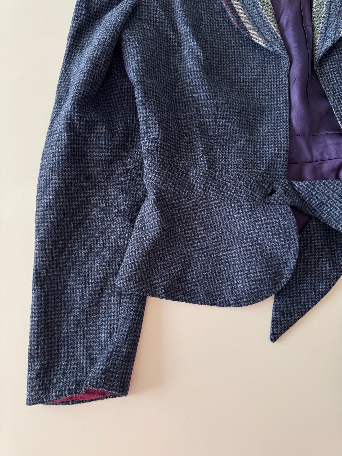 Blazer de lana azul, Talla Xs (9) vintage, Mujer
