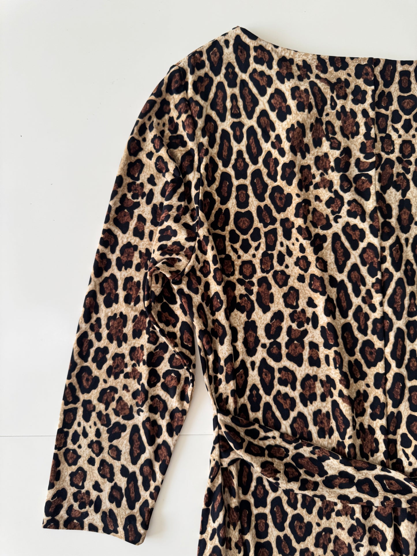 Vestido animal print cafe, Talla S/M Petite, Mujer, Peter Nygard