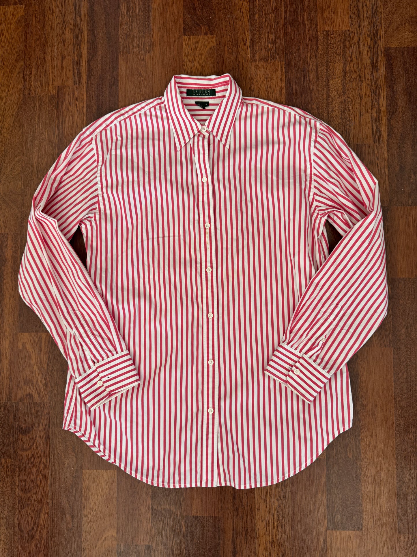 Camisa de rayas rosas, Talla M, Mujer, Lauren Ralph Lauren